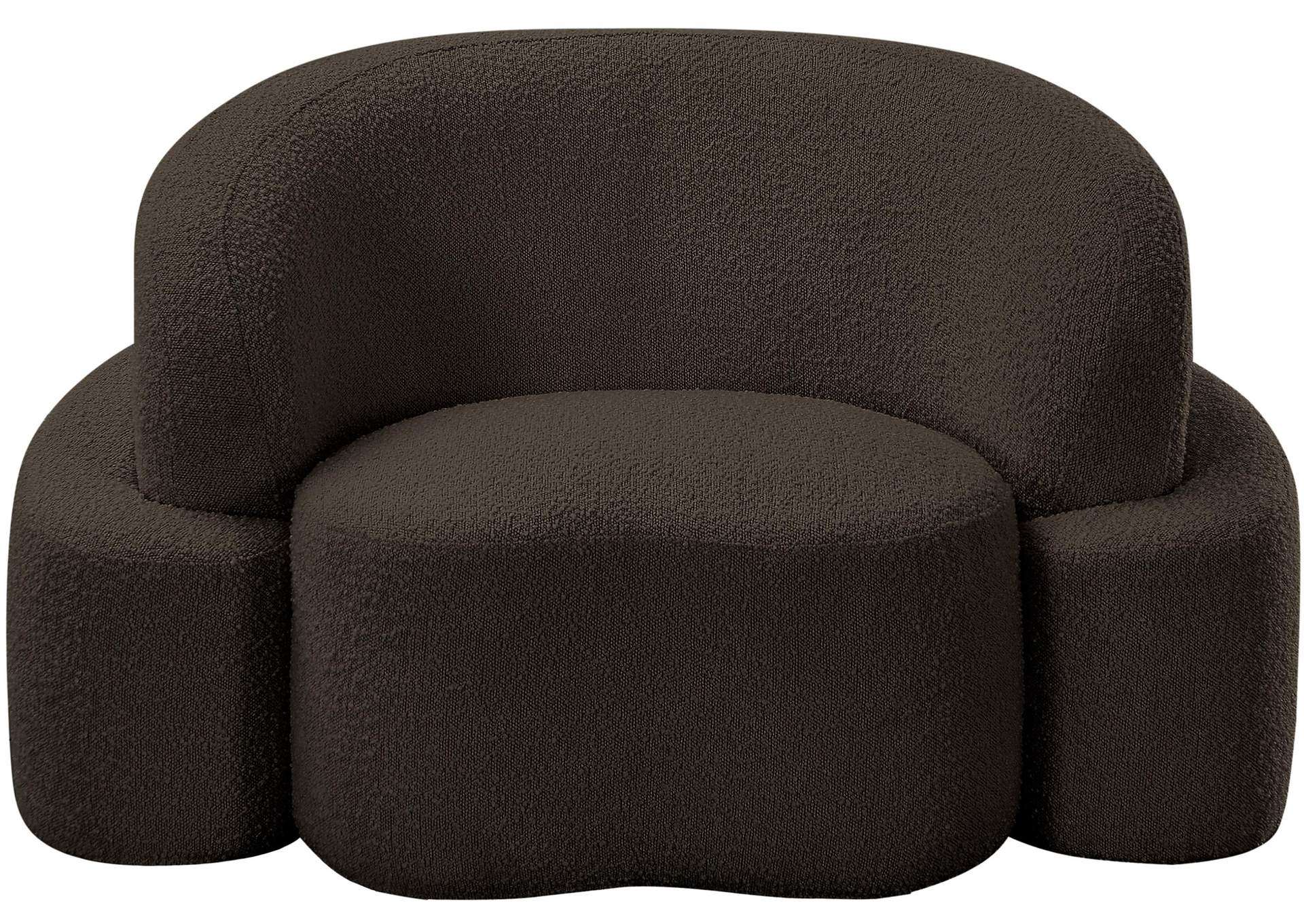 Principessa Brown Boucle Fabric Chair,Meridian Furniture