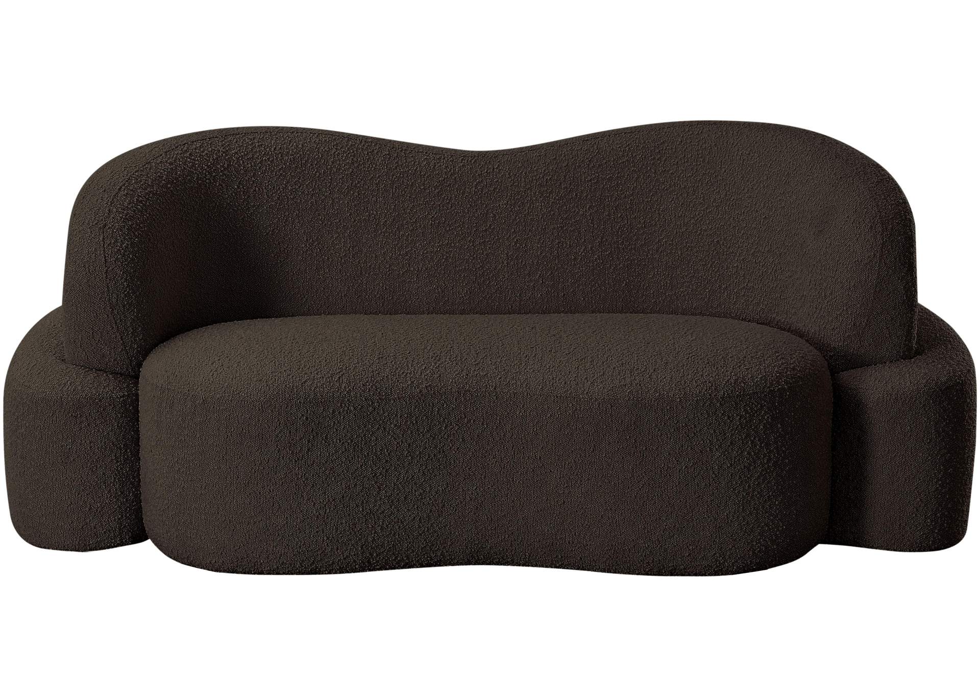 Principessa Brown Boucle Fabric Loveseat,Meridian Furniture