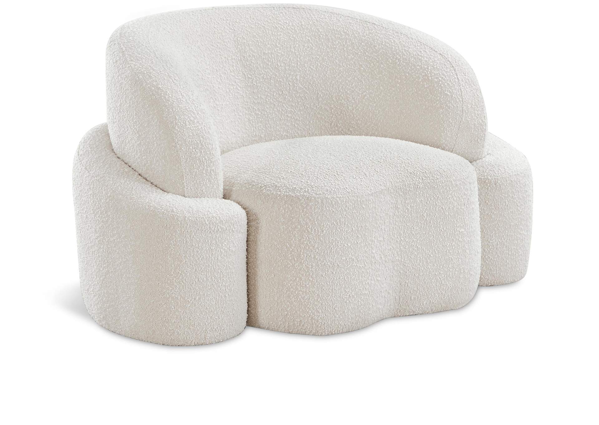 Principessa Cream Boucle Fabric Chair,Meridian Furniture