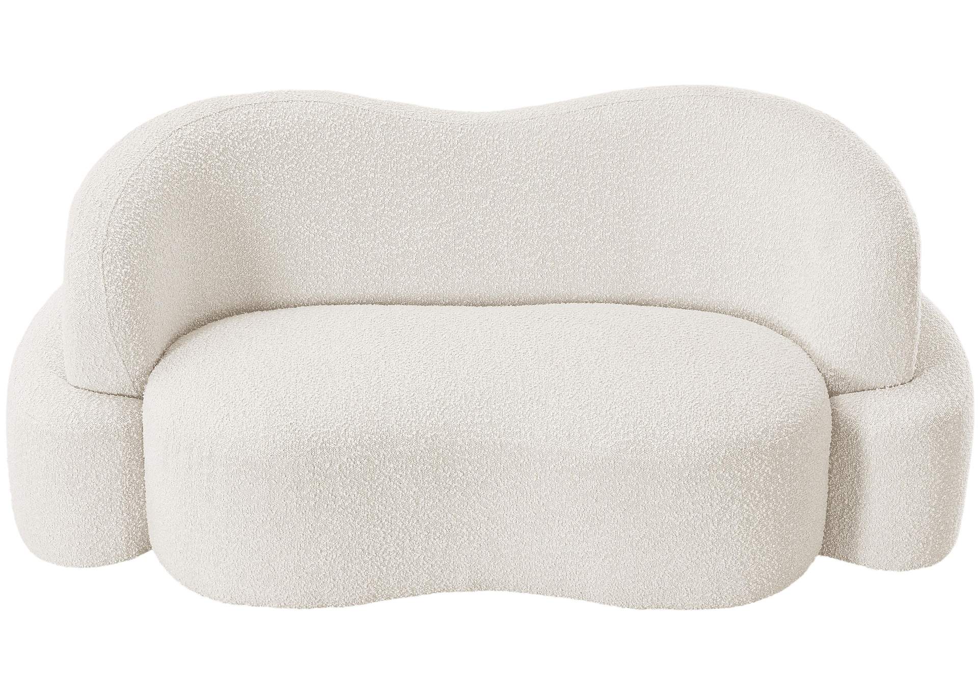 Principessa Cream Boucle Fabric Loveseat,Meridian Furniture