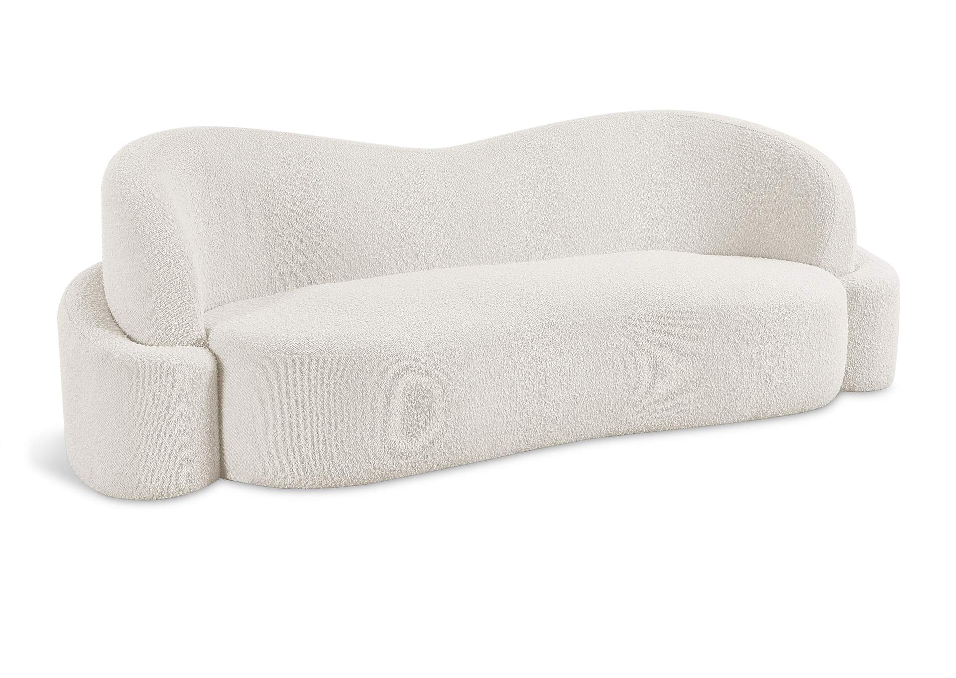 Principessa Cream Boucle Fabric Sofa,Meridian Furniture