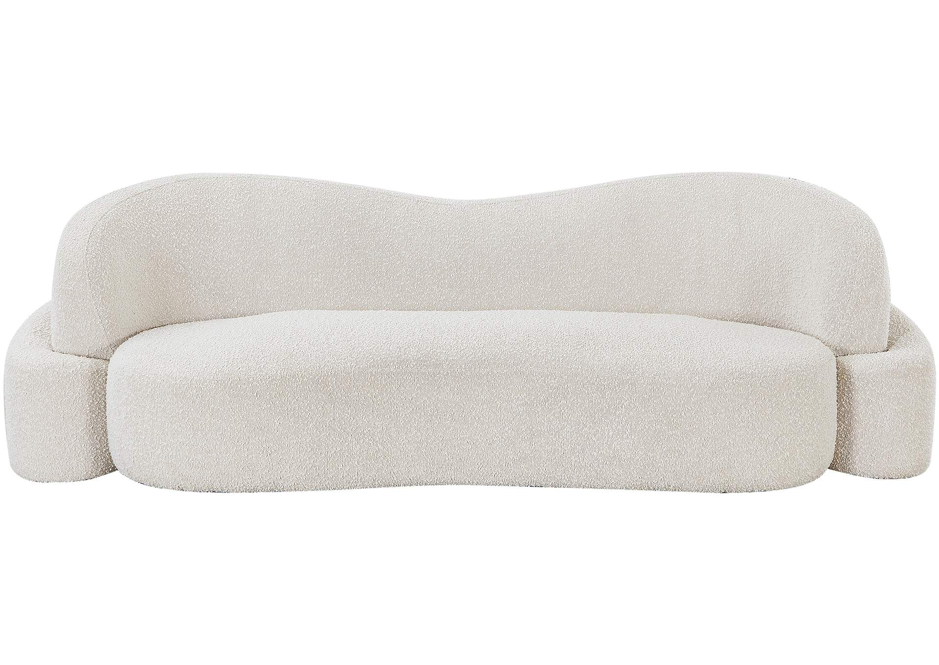 Principessa Cream Boucle Fabric Sofa,Meridian Furniture