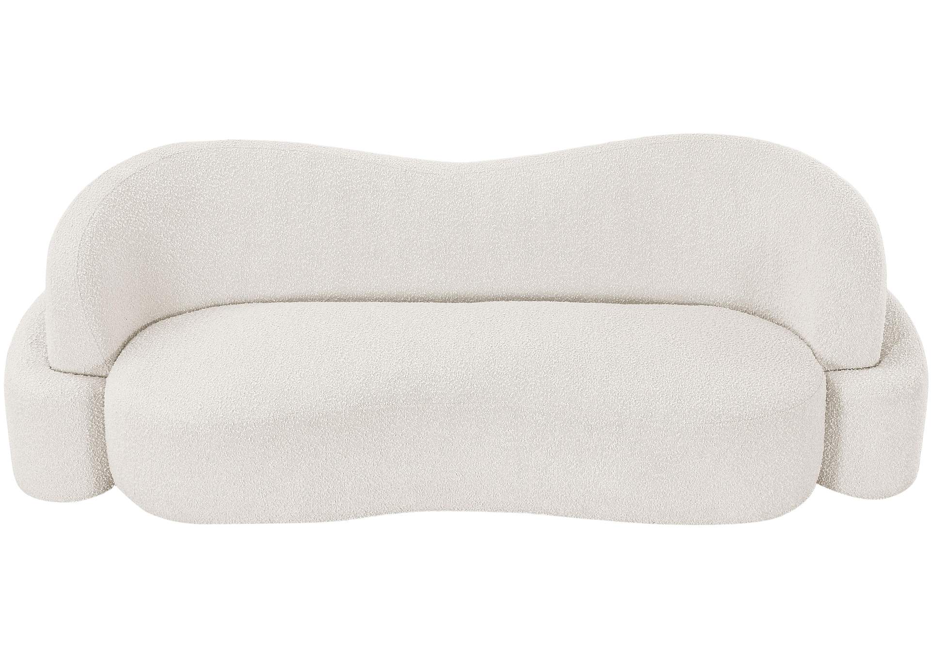 Principessa Cream Boucle Fabric Sofa,Meridian Furniture