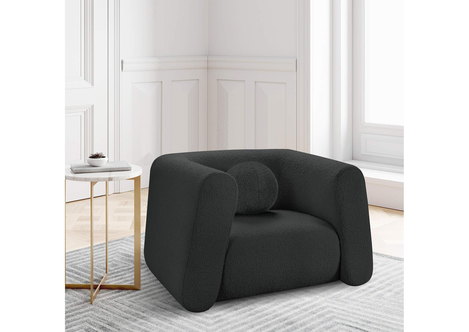 Abbington Black Boucle Fabric Chair,Meridian Furniture