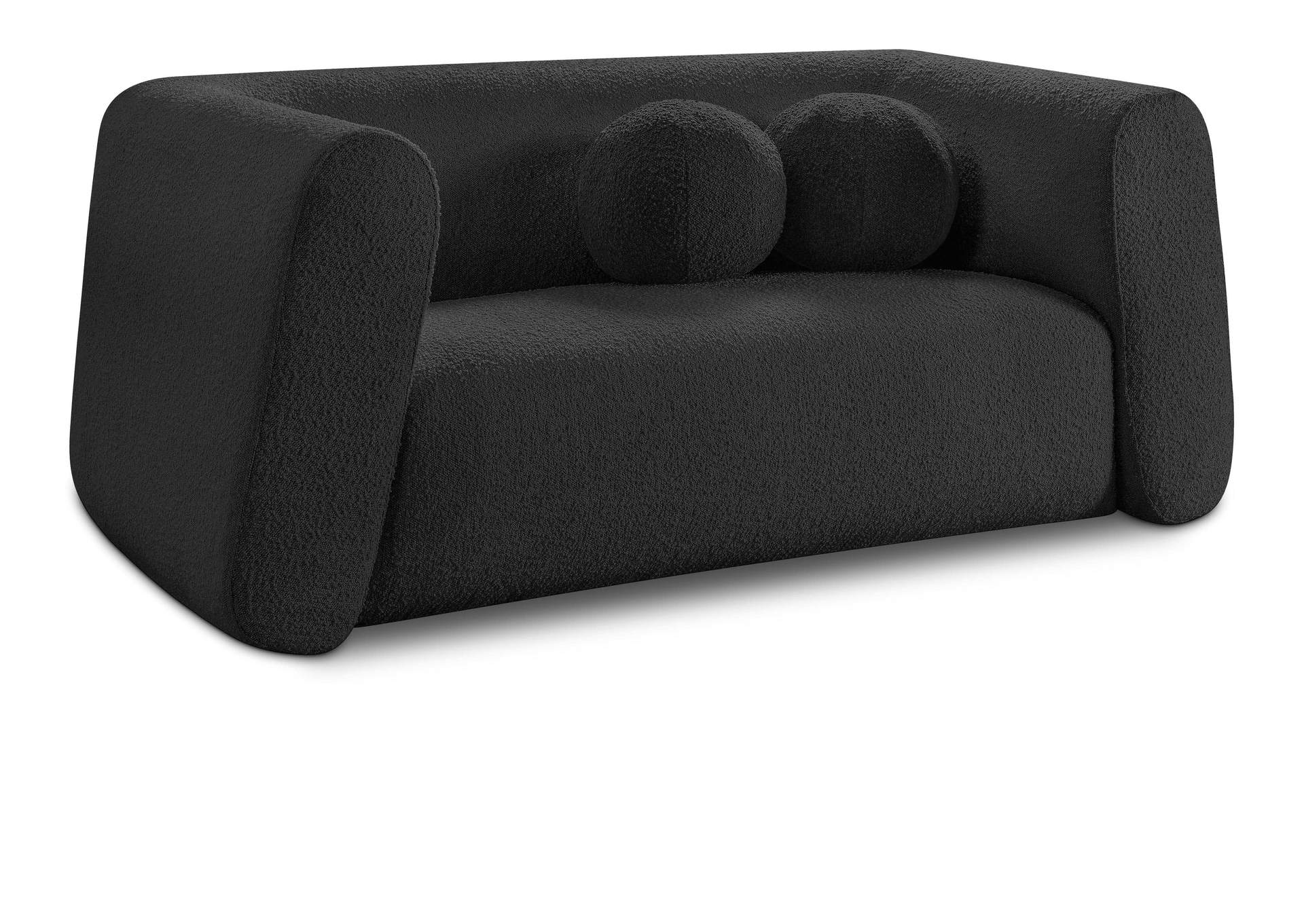 Abbington Black Boucle Fabric Loveseat,Meridian Furniture