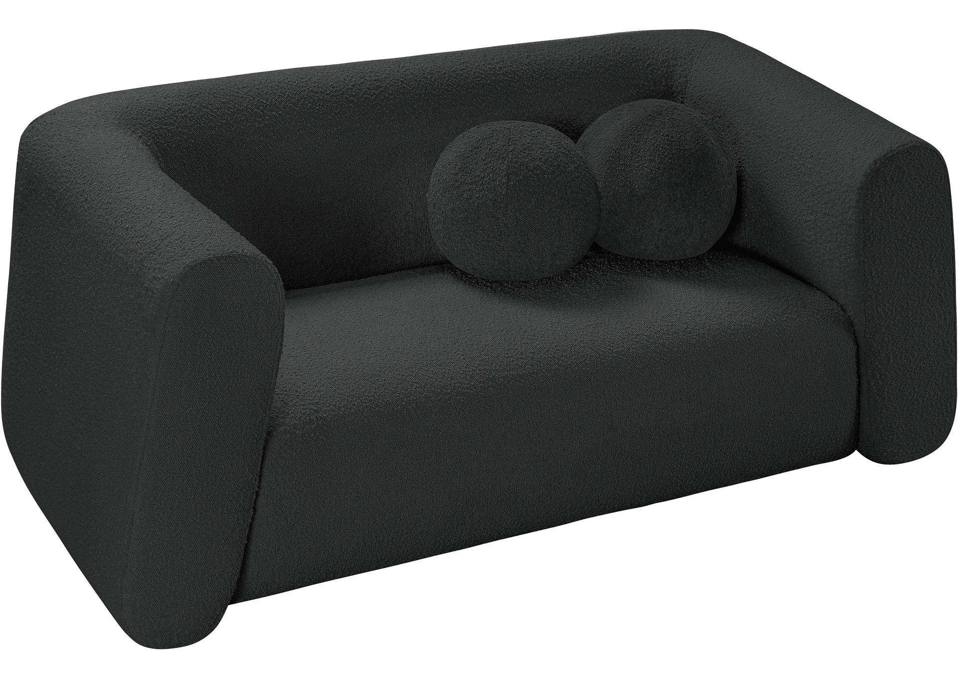 Abbington Black Boucle Fabric Loveseat,Meridian Furniture