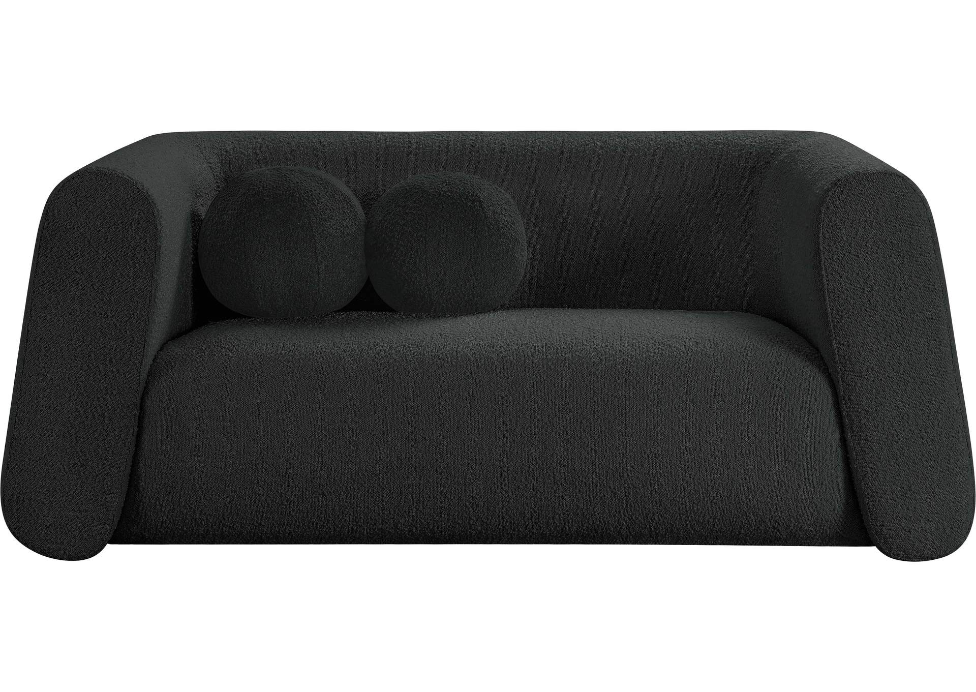 Abbington Black Boucle Fabric Loveseat,Meridian Furniture