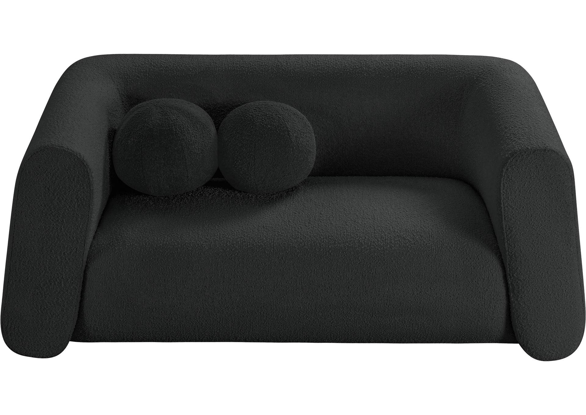 Abbington Black Boucle Fabric Loveseat,Meridian Furniture