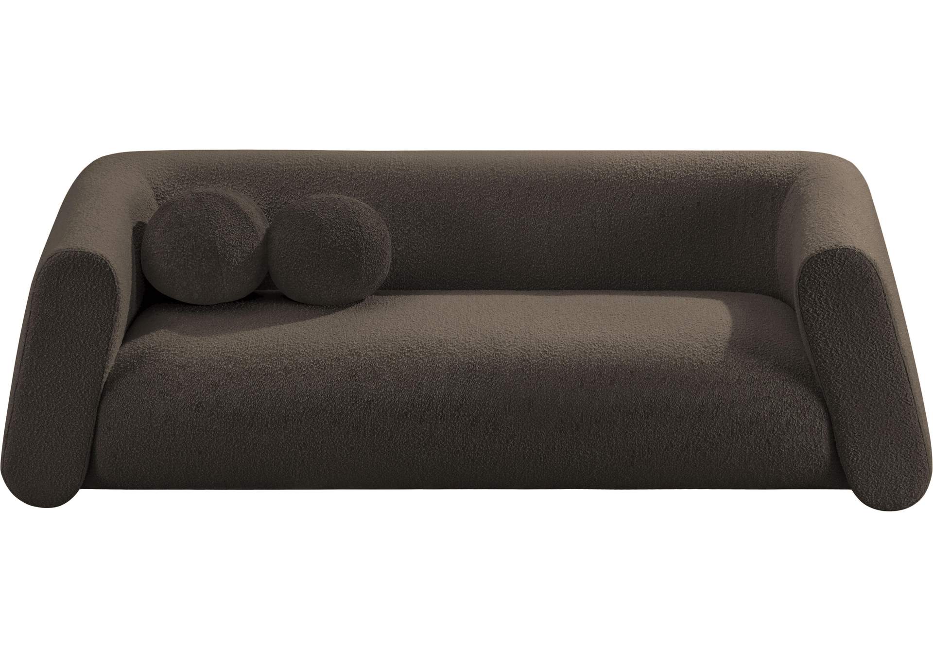 Abbington Brown Boucle Fabric Sofa,Meridian Furniture