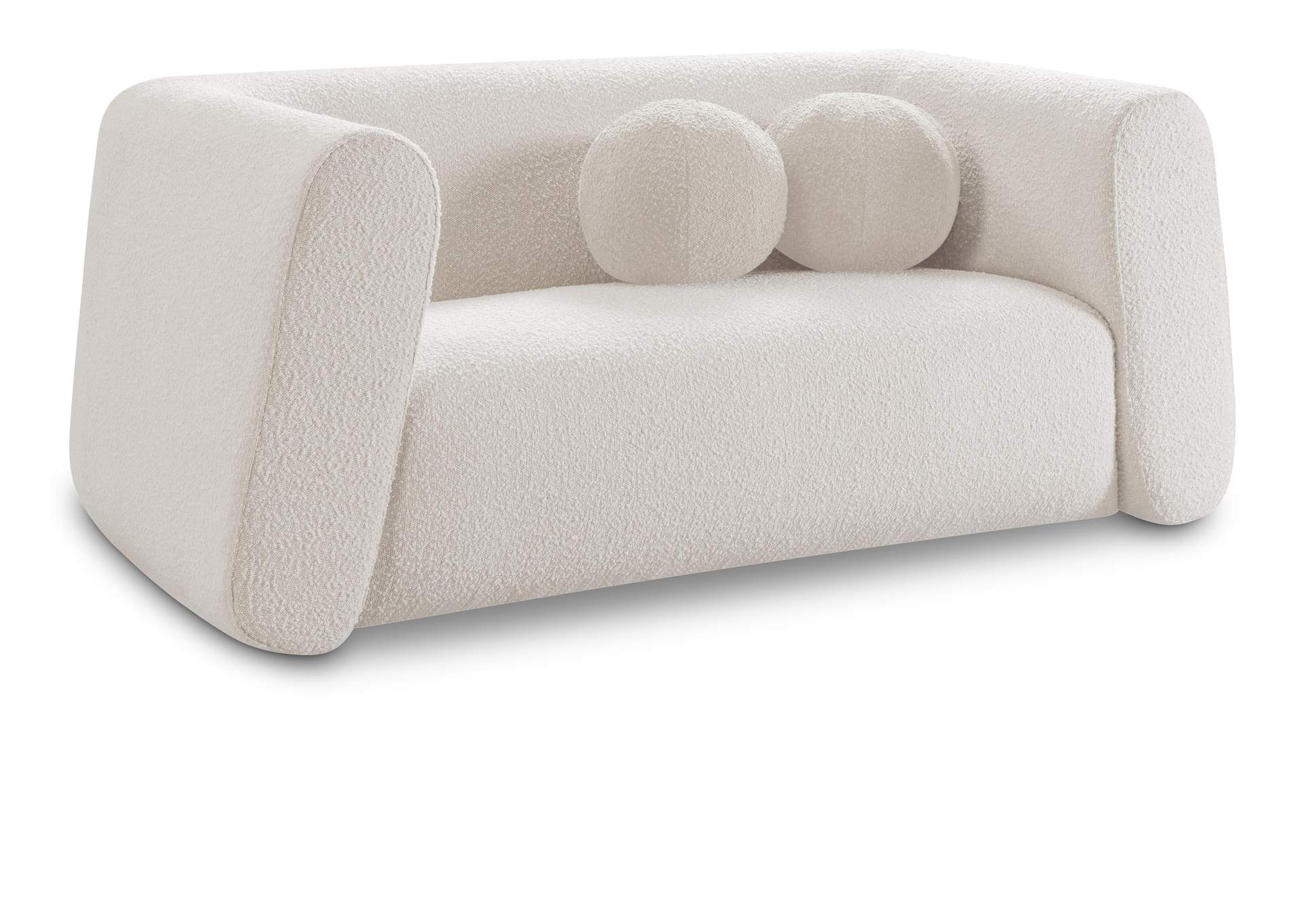 Abbington Cream Boucle Fabric Loveseat,Meridian Furniture