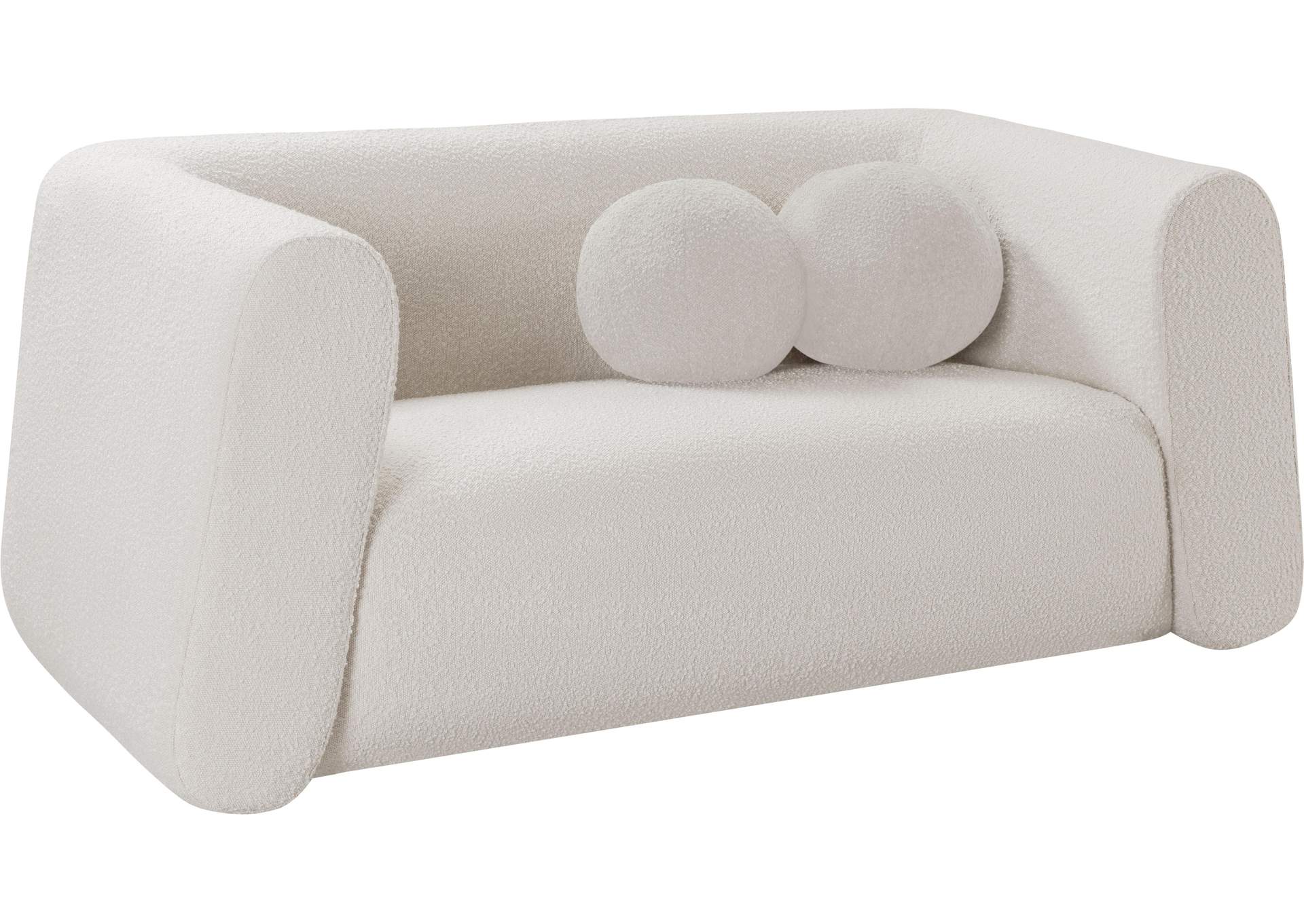 Abbington Cream Boucle Fabric Loveseat,Meridian Furniture