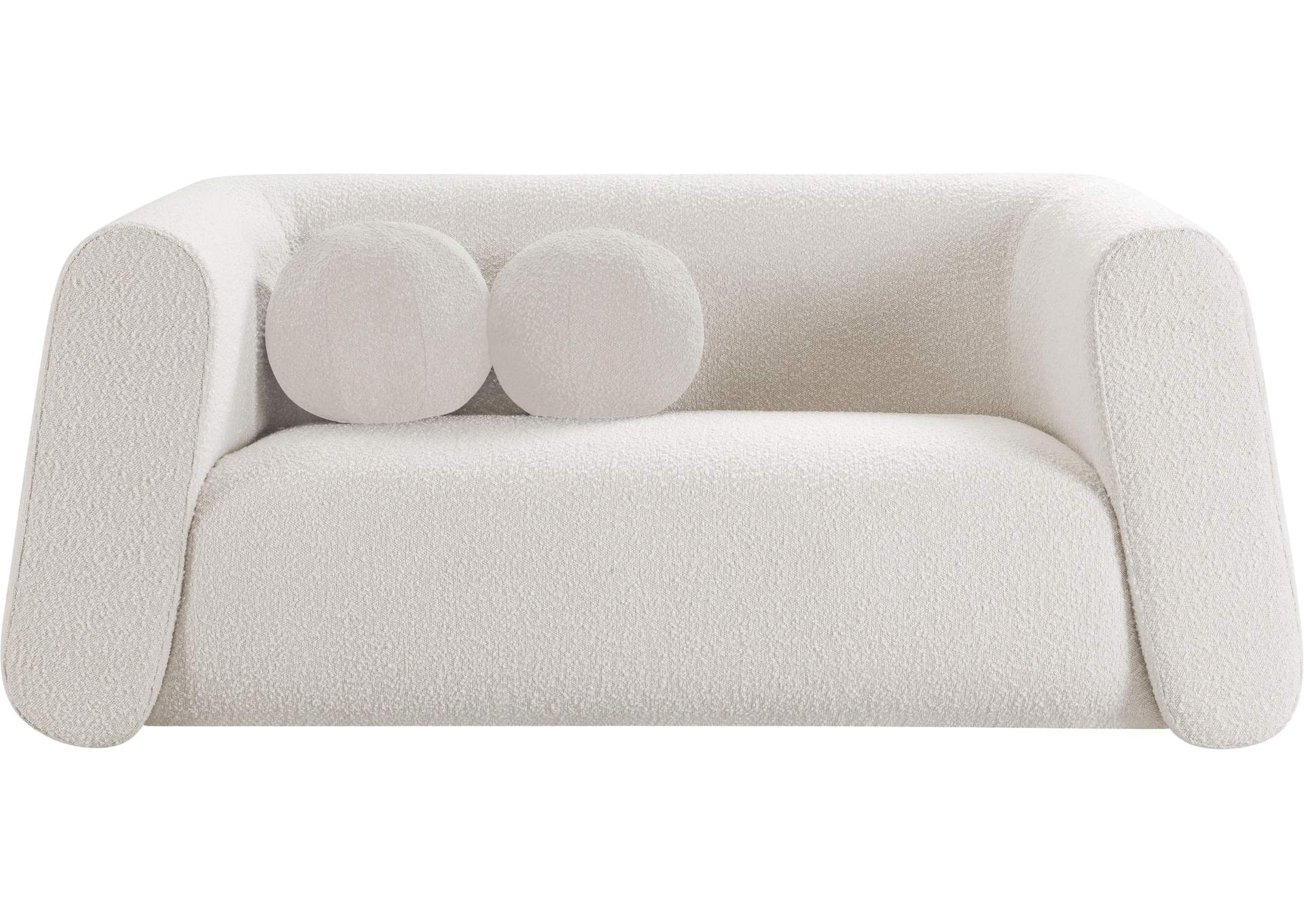 Abbington Cream Boucle Fabric Loveseat,Meridian Furniture