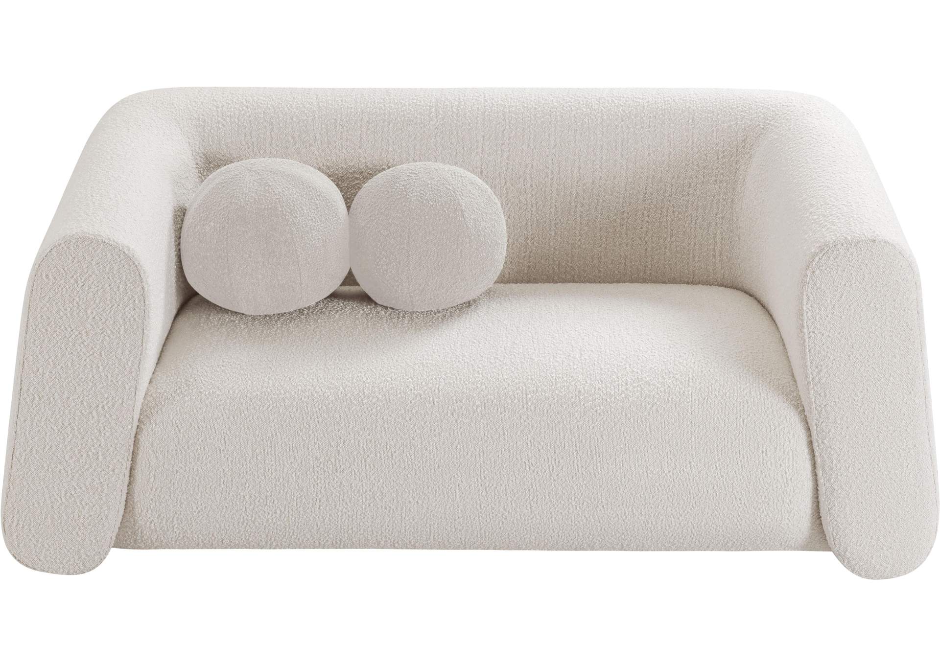 Abbington Cream Boucle Fabric Loveseat,Meridian Furniture