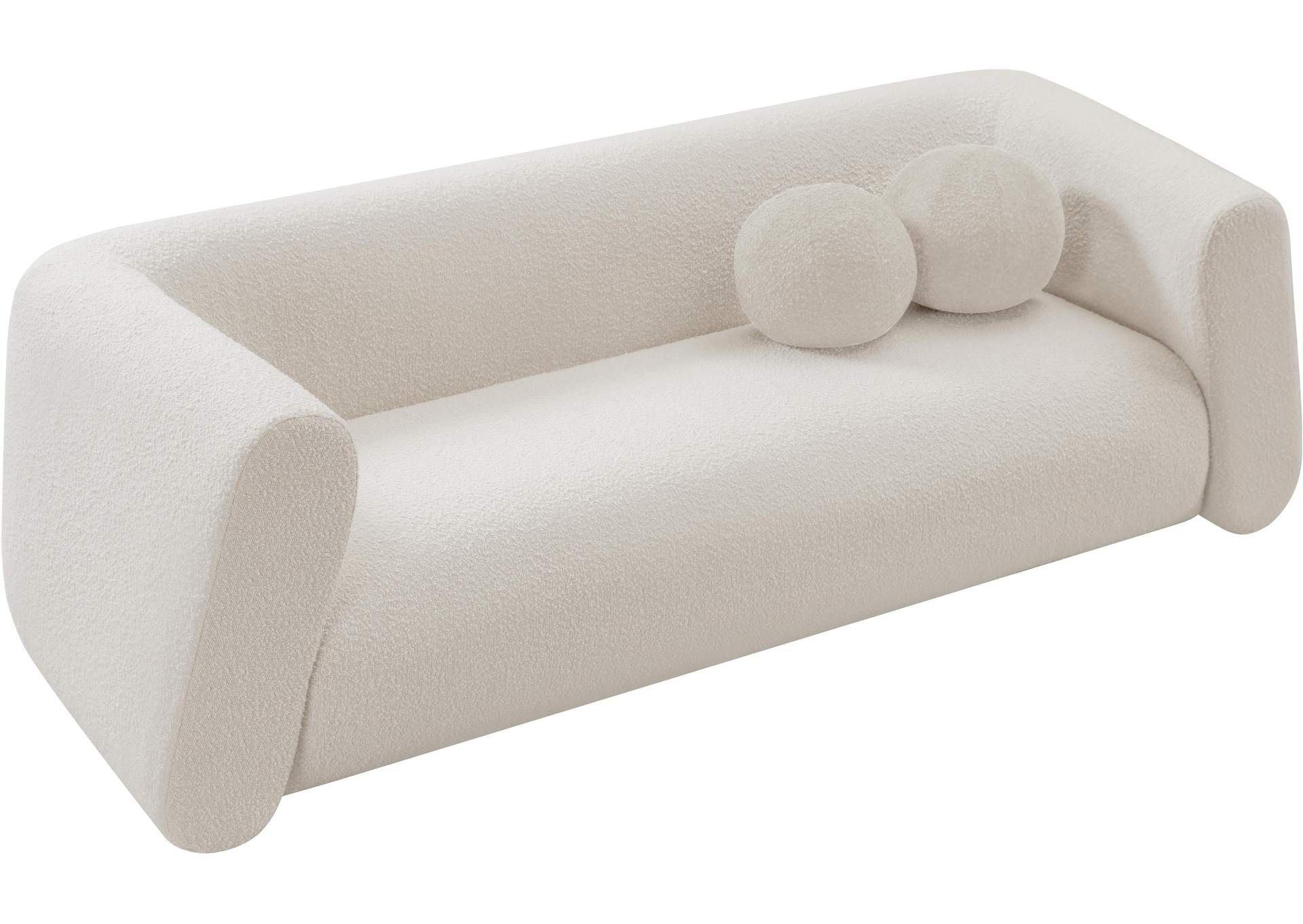 Abbington Cream Boucle Fabric Sofa,Meridian Furniture