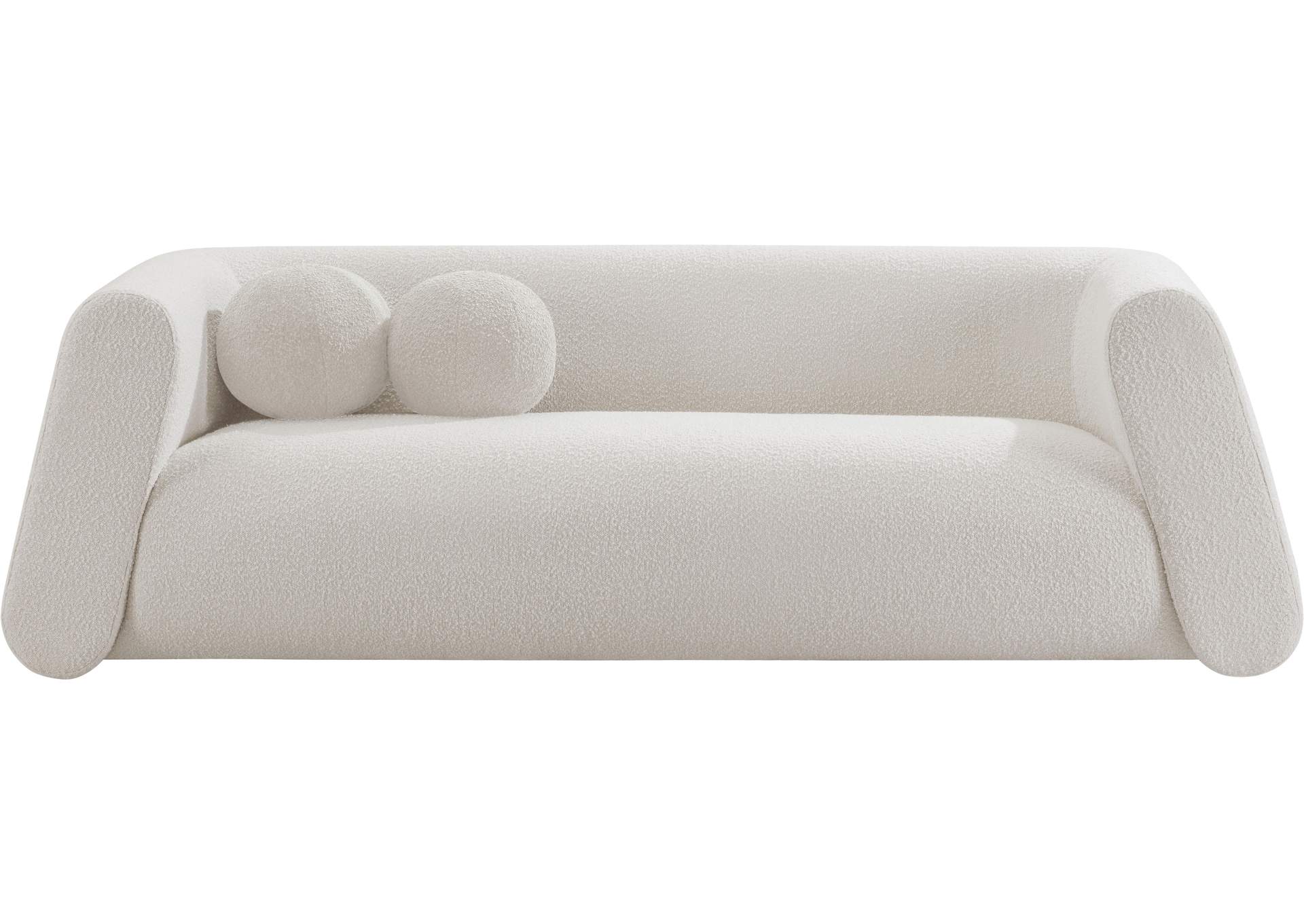 Abbington Cream Boucle Fabric Sofa,Meridian Furniture