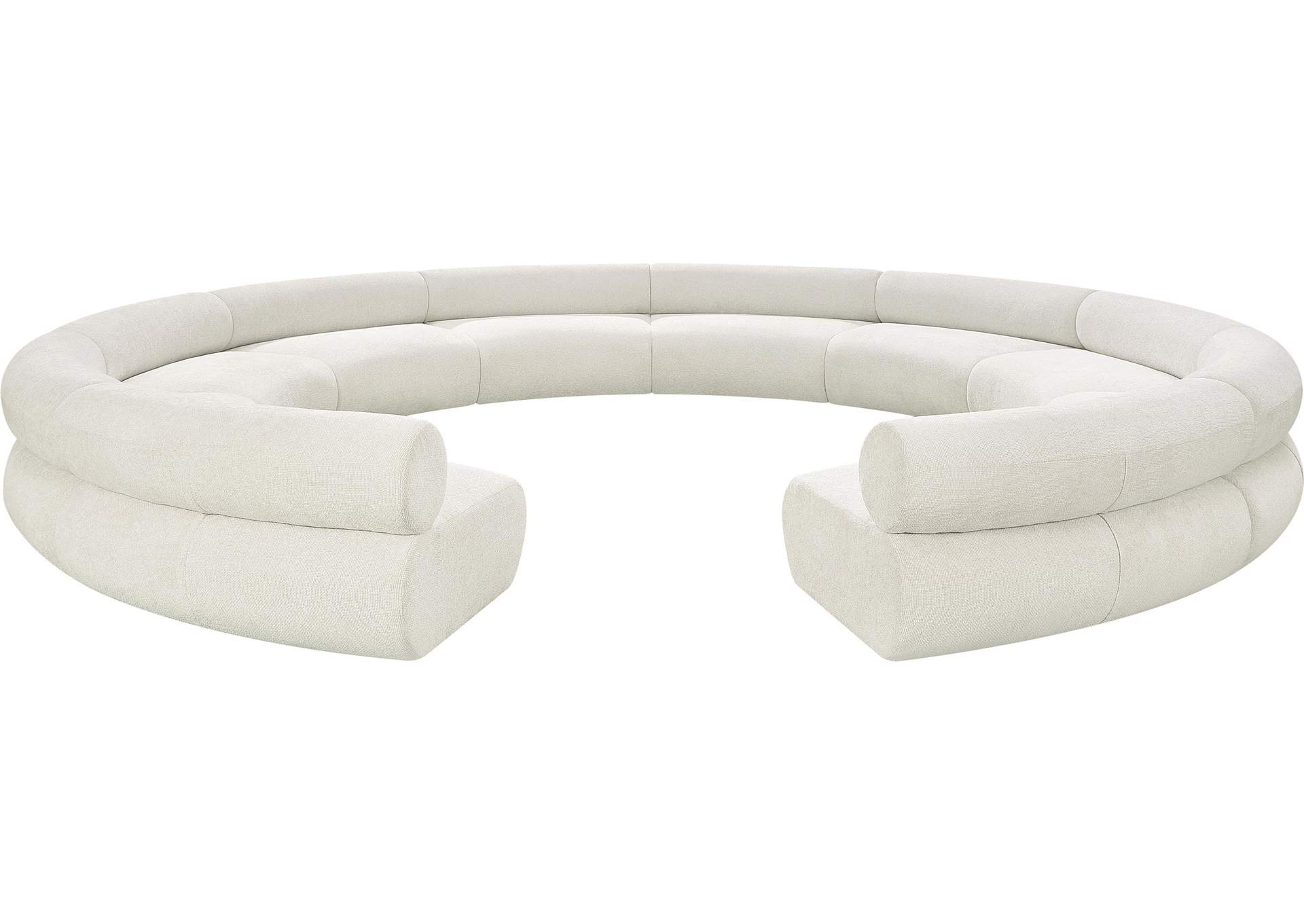 Bale Cream Chenille Fabric Modular Sofa,Meridian Furniture