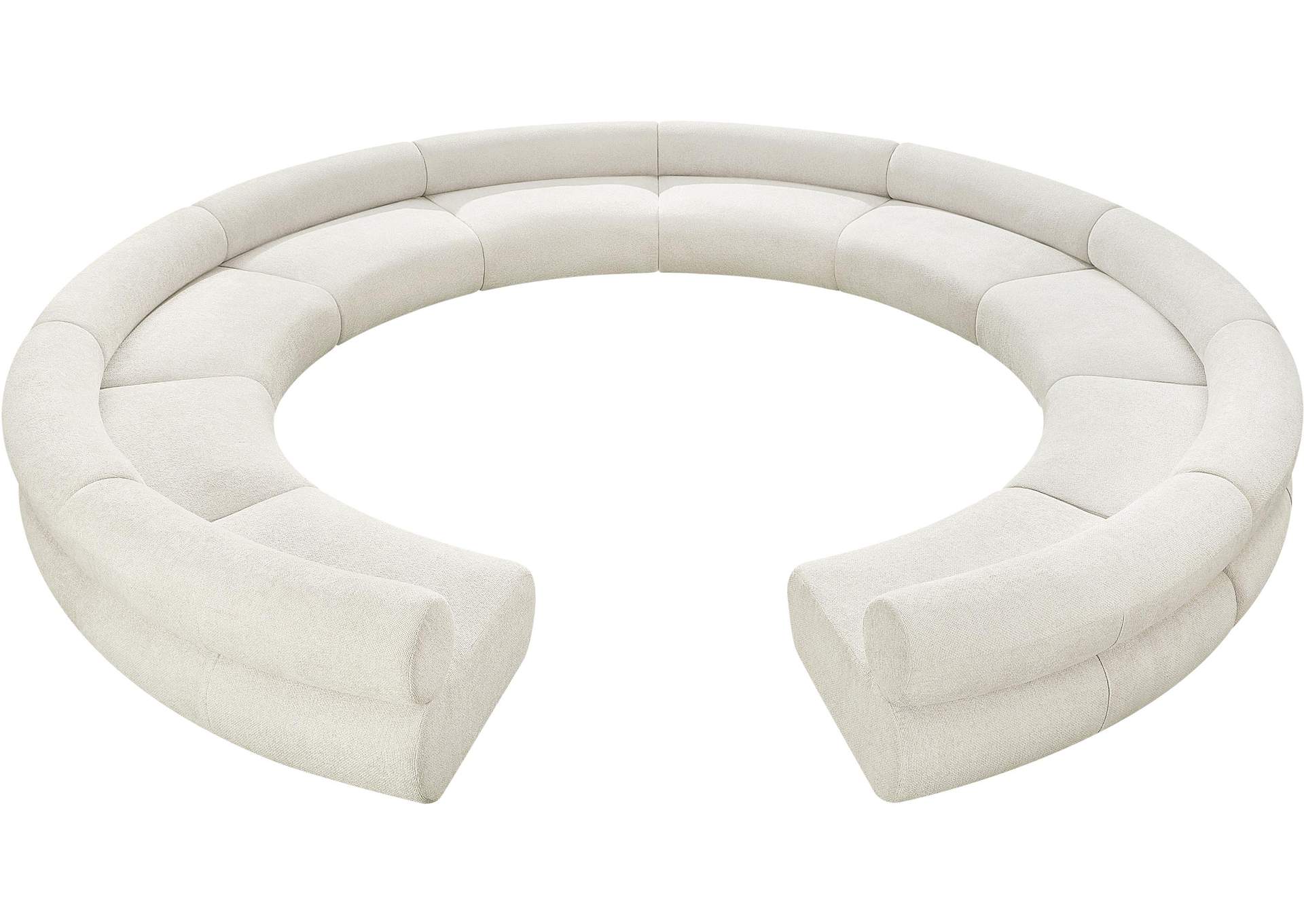 Bale Cream Chenille Fabric Modular Sofa,Meridian Furniture