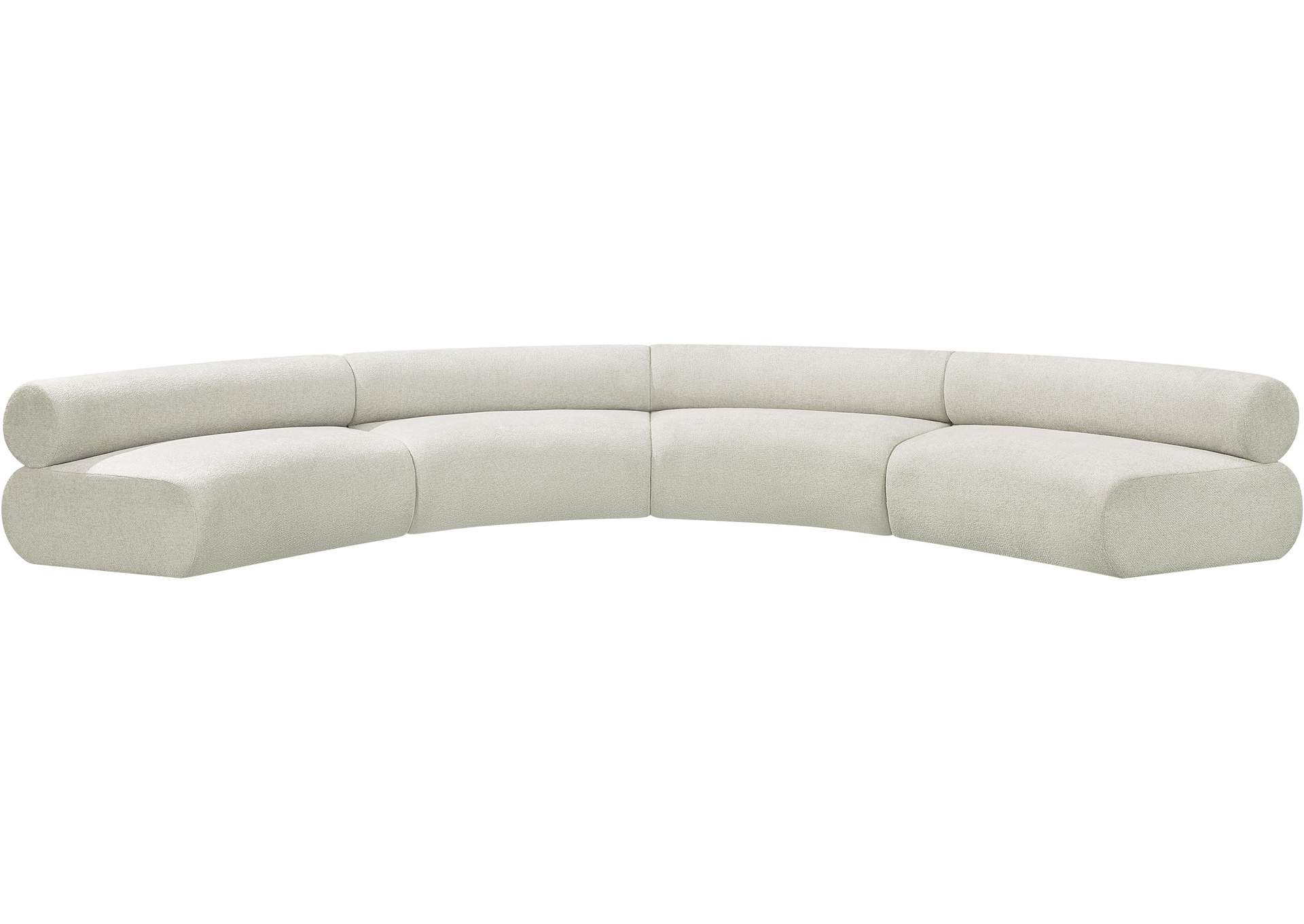 Bale Cream Chenille Fabric Modular Sofa,Meridian Furniture