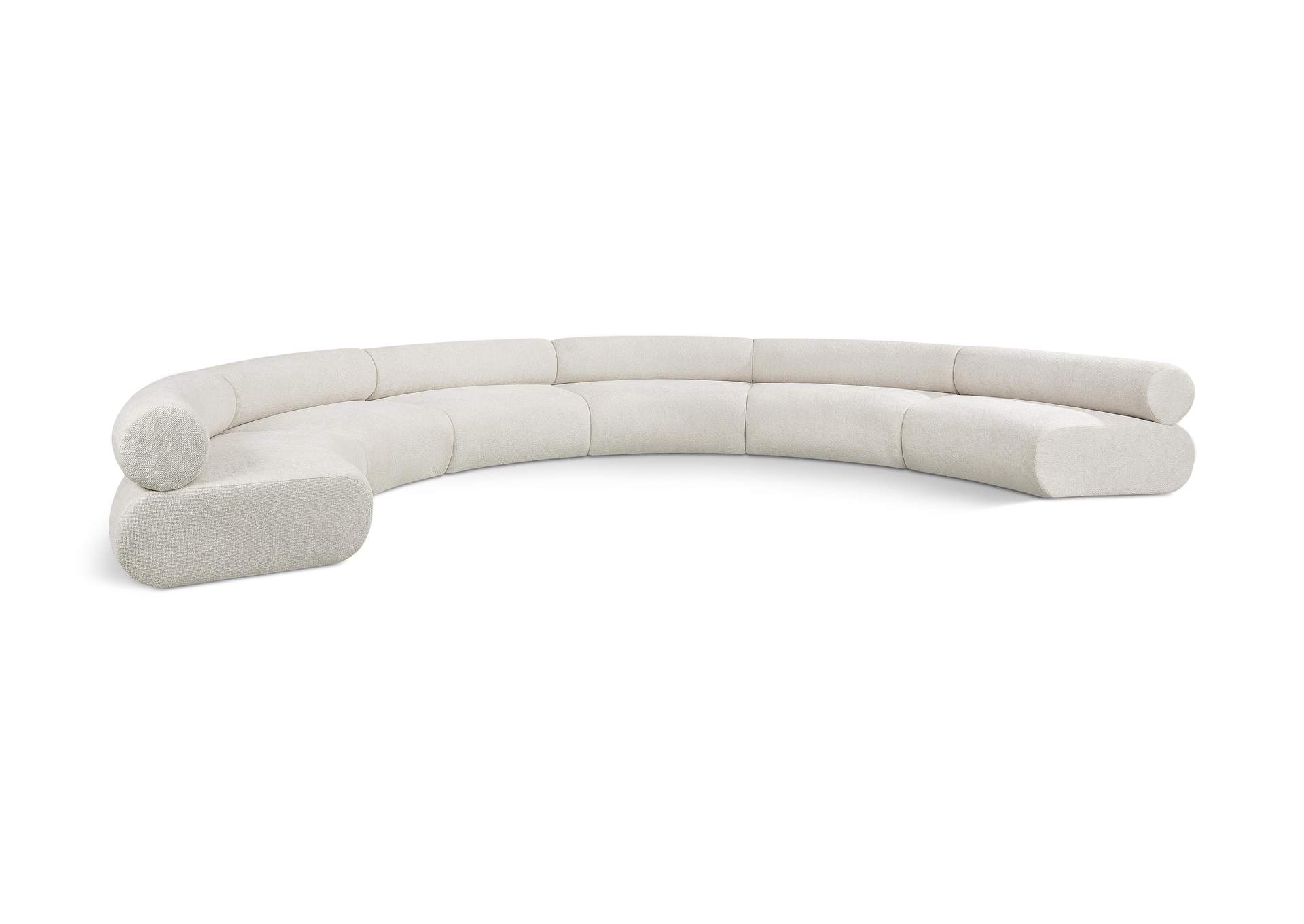 Bale Cream Chenille Fabric Modular Sofa,Meridian Furniture