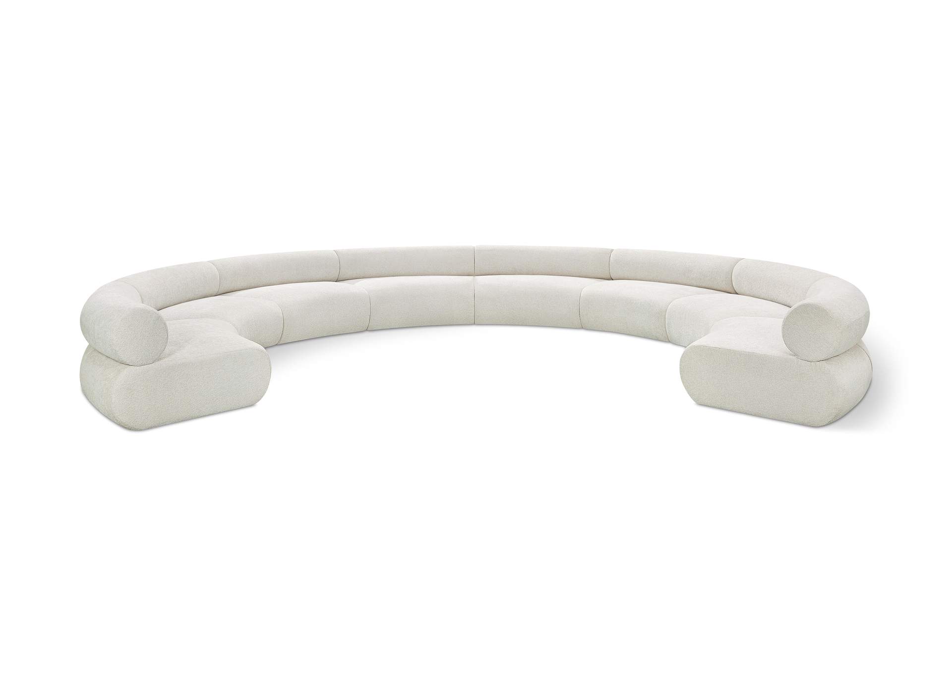 Bale Cream Chenille Fabric Modular Sofa,Meridian Furniture