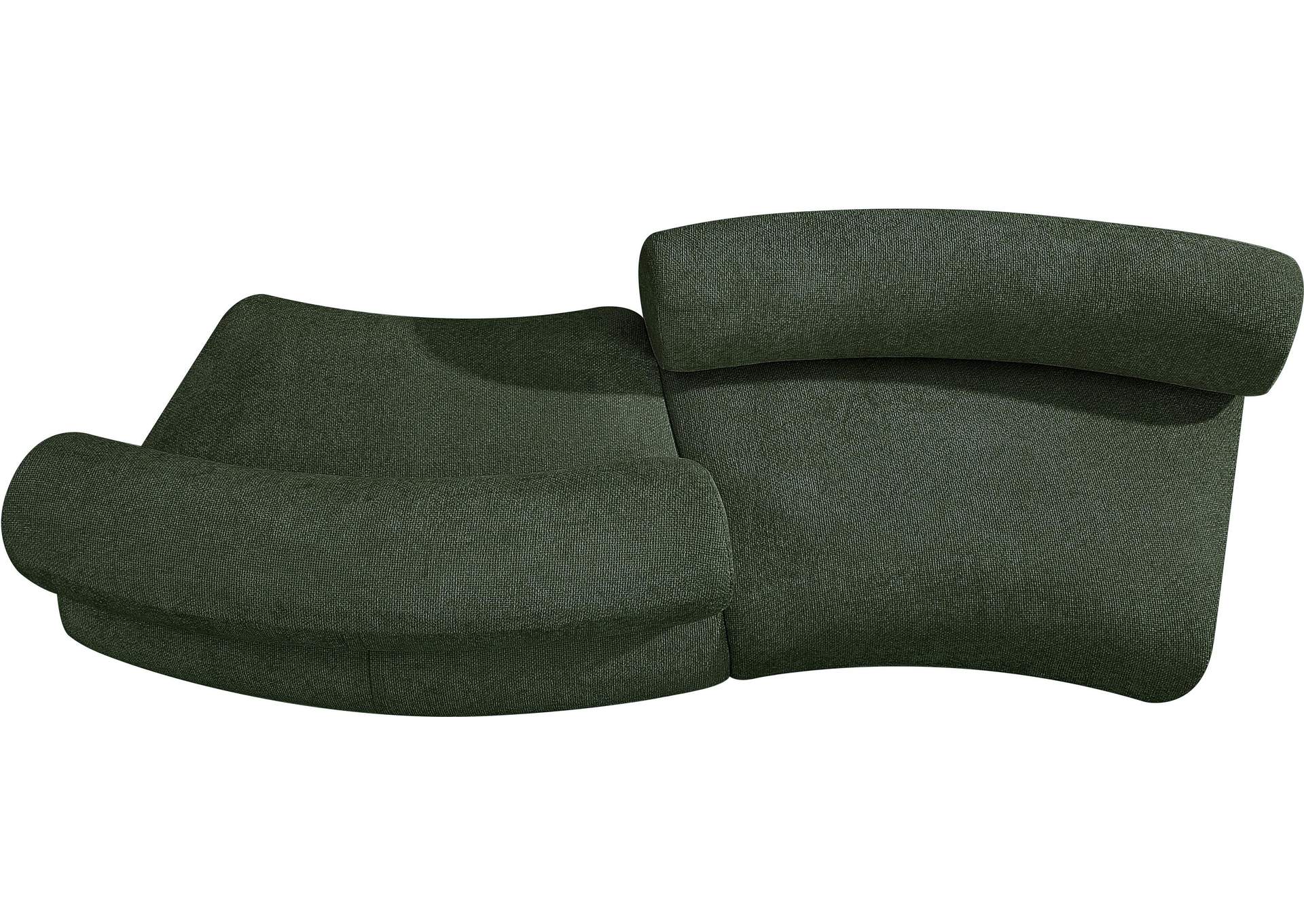 Bale Green Chenille Fabric Modular Sofa,Meridian Furniture