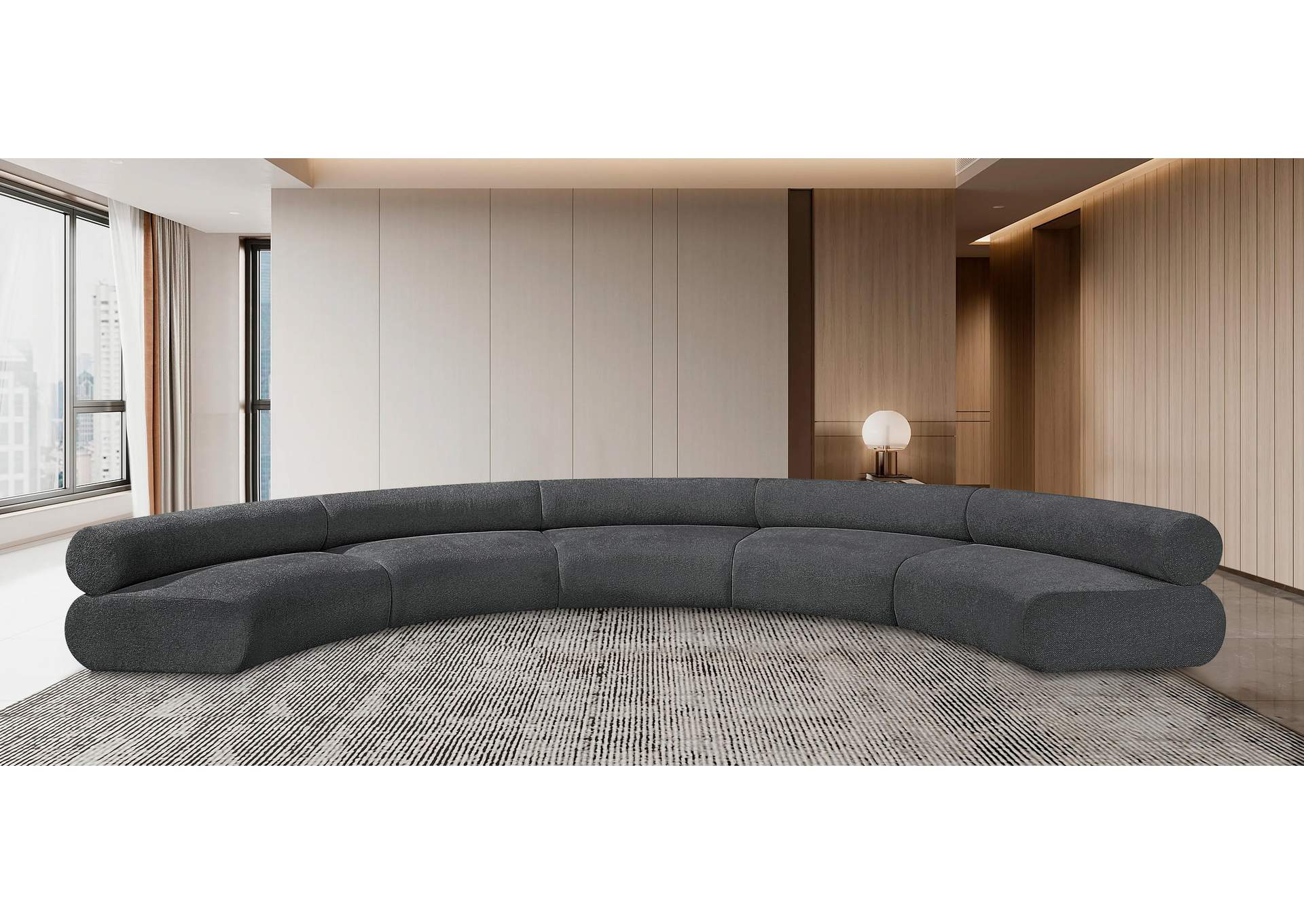 Bale Grey Chenille Fabric Modular Sofa,Meridian Furniture