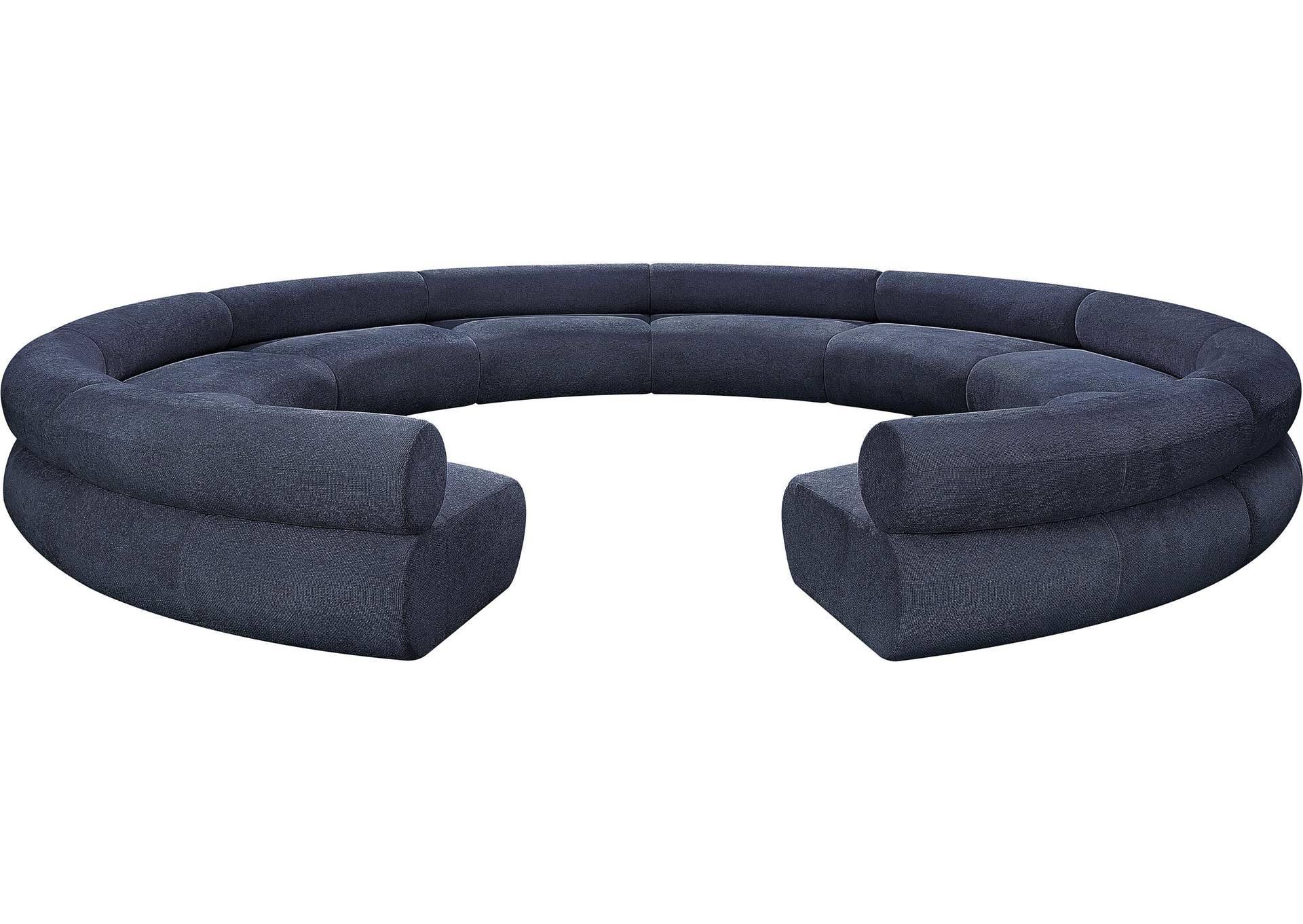 Bale Navy Chenille Fabric Modular Sofa,Meridian Furniture