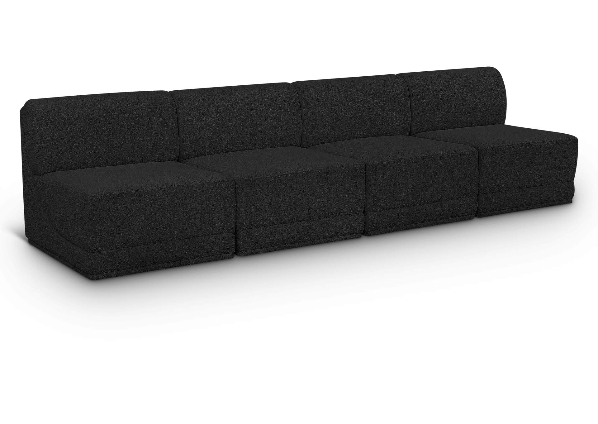 Ollie Black Boucle Fabric Modular Sofa,Meridian Furniture