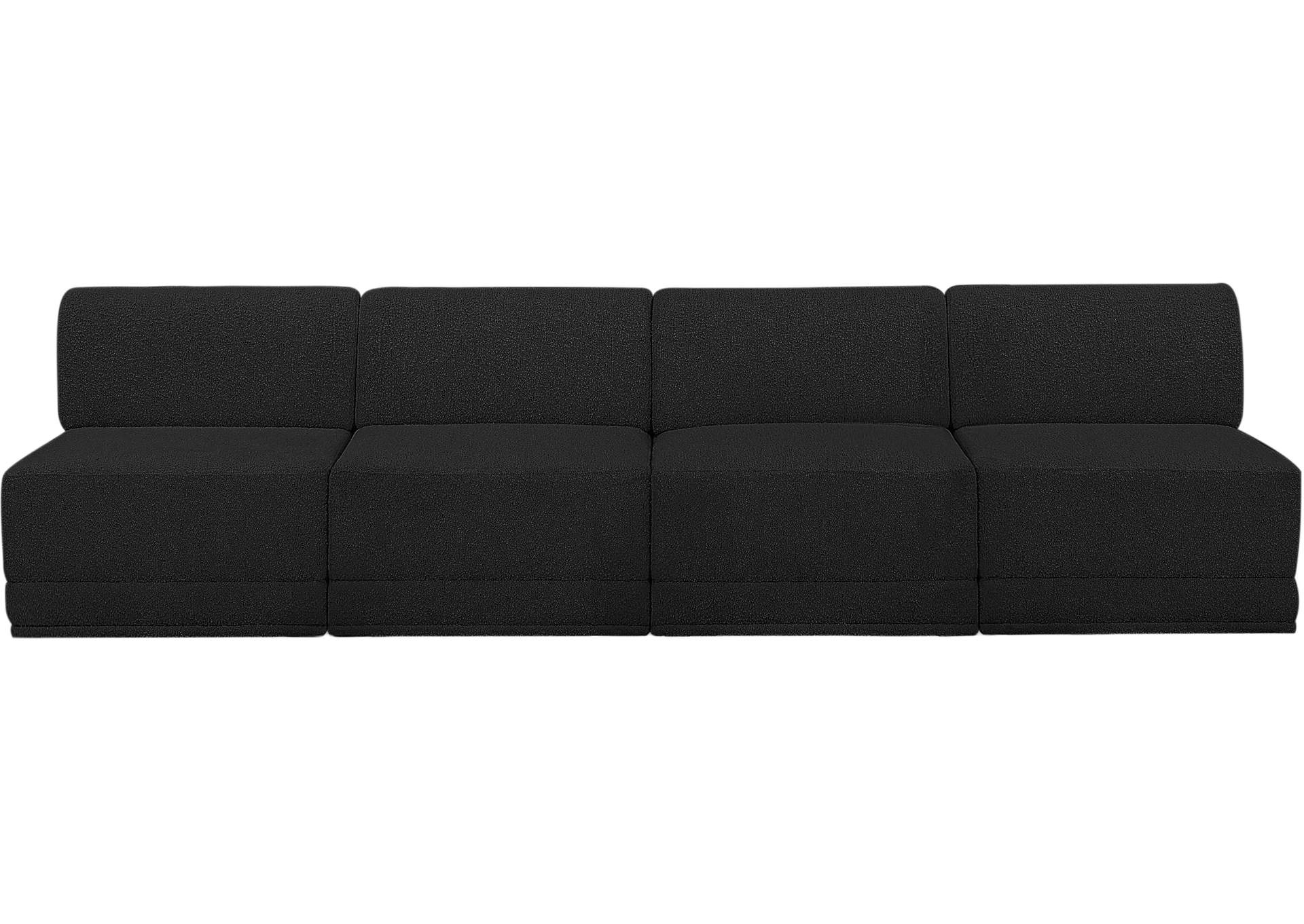 Ollie Black Boucle Fabric Modular Sofa,Meridian Furniture