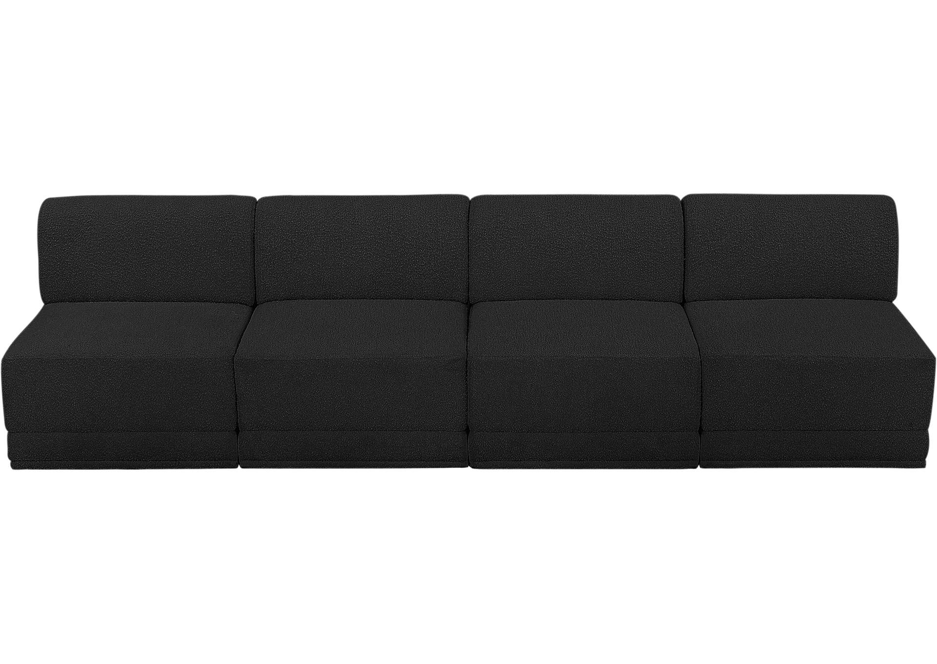 Ollie Black Boucle Fabric Modular Sofa,Meridian Furniture