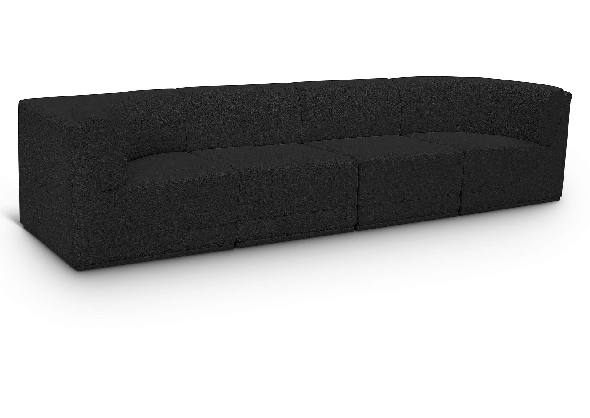 Ollie Black Boucle Fabric Modular Sofa,Meridian Furniture