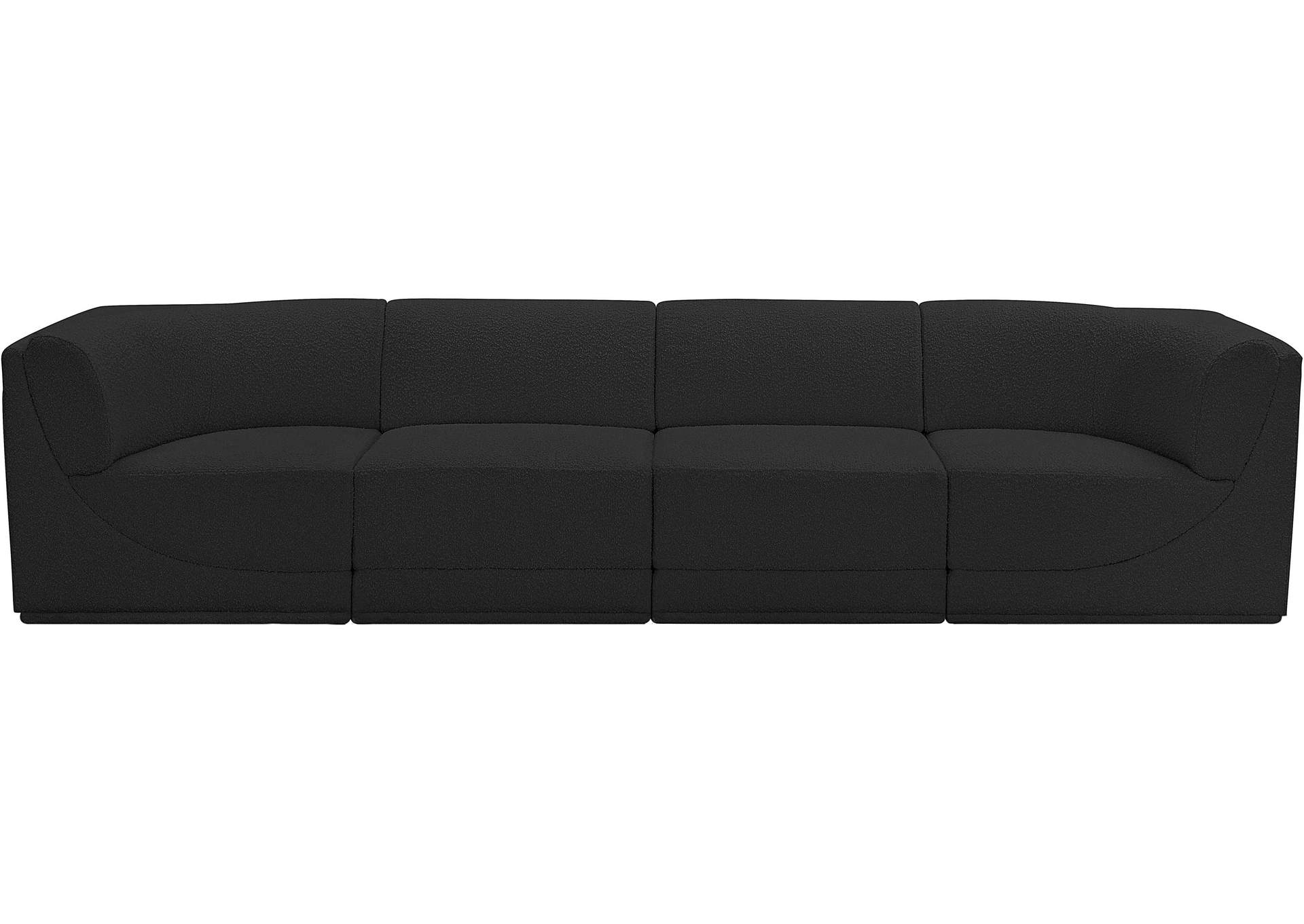 Ollie Black Boucle Fabric Modular Sofa,Meridian Furniture