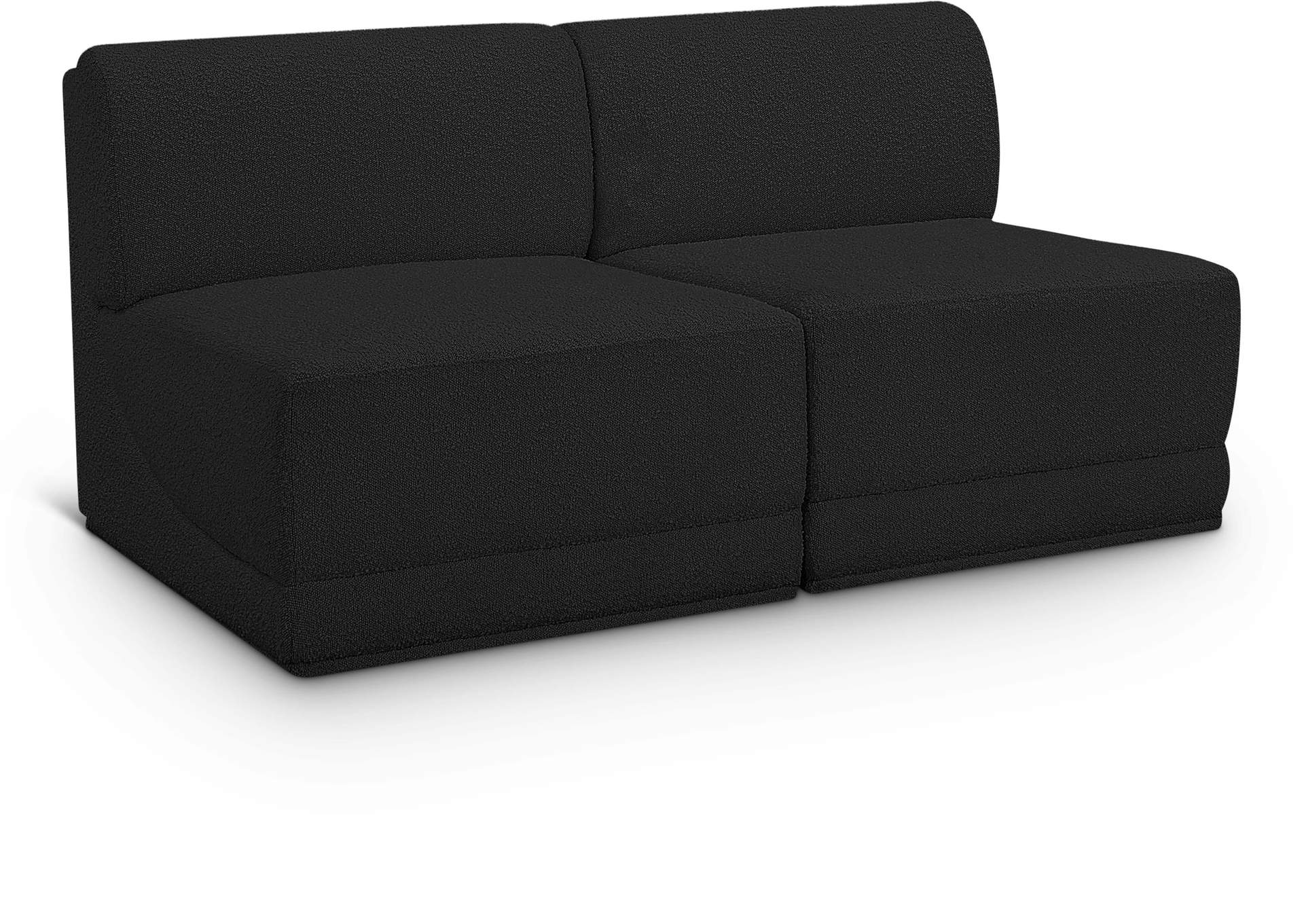 Ollie Black Boucle Fabric Modular Sofa,Meridian Furniture