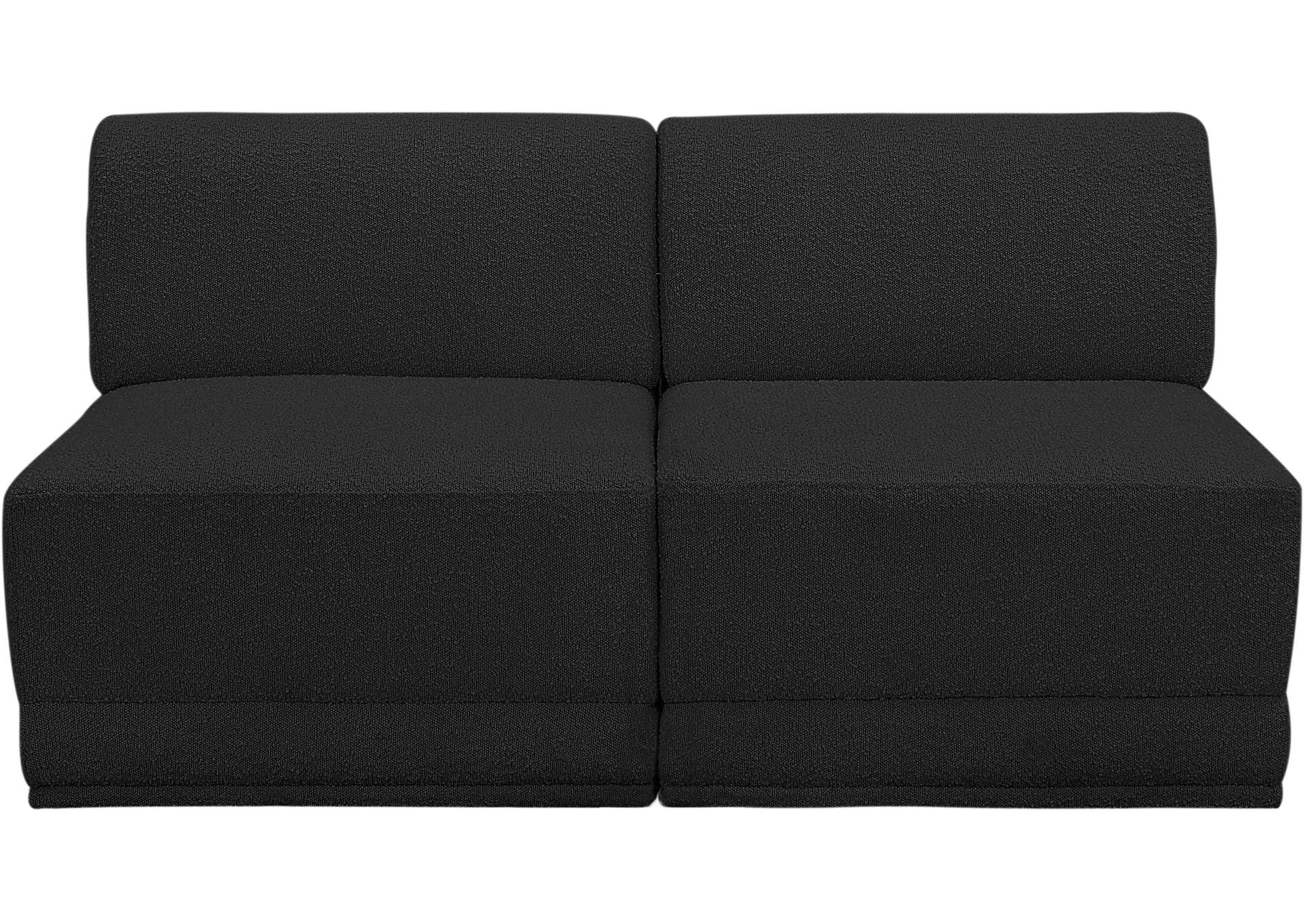 Ollie Black Boucle Fabric Modular Sofa,Meridian Furniture