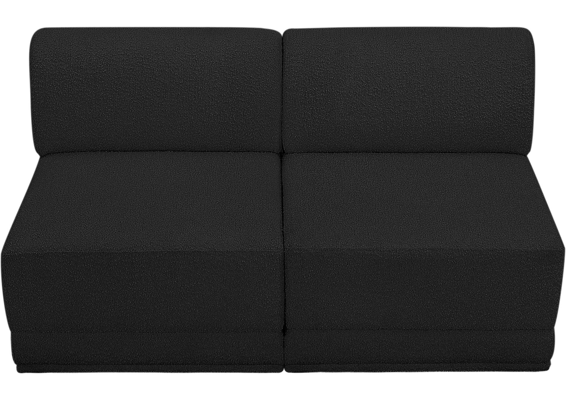 Ollie Black Boucle Fabric Modular Sofa,Meridian Furniture