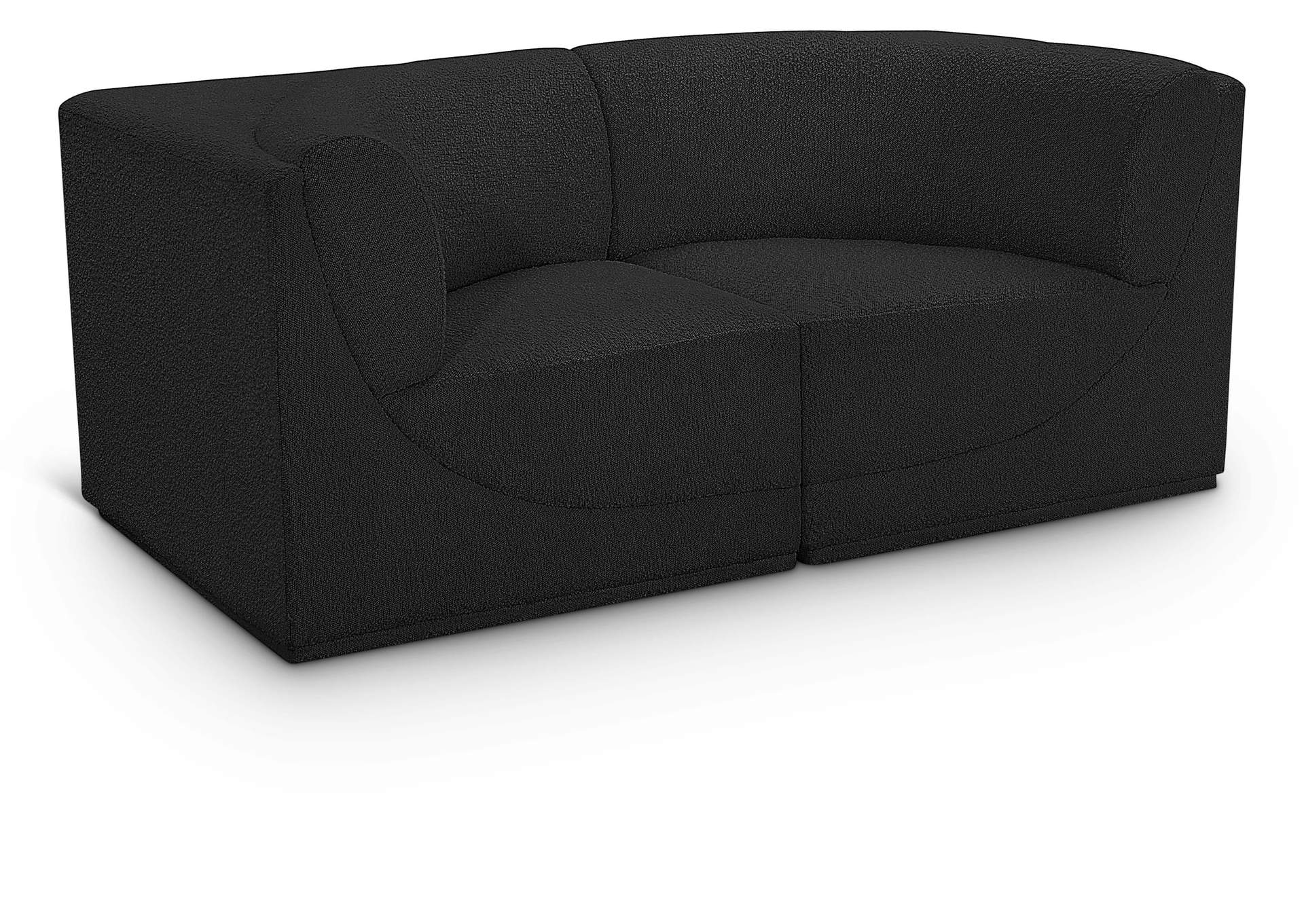 Ollie Black Boucle Fabric Modular Sofa,Meridian Furniture