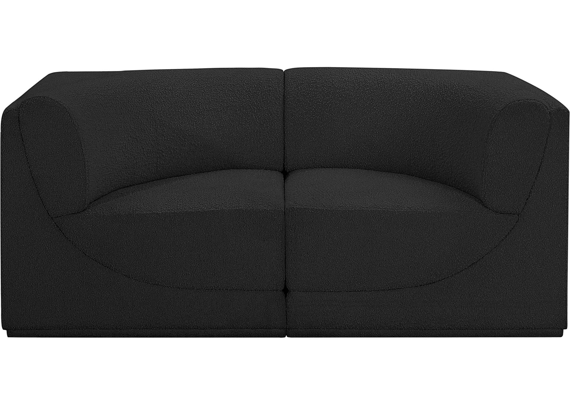 Ollie Black Boucle Fabric Modular Sofa,Meridian Furniture