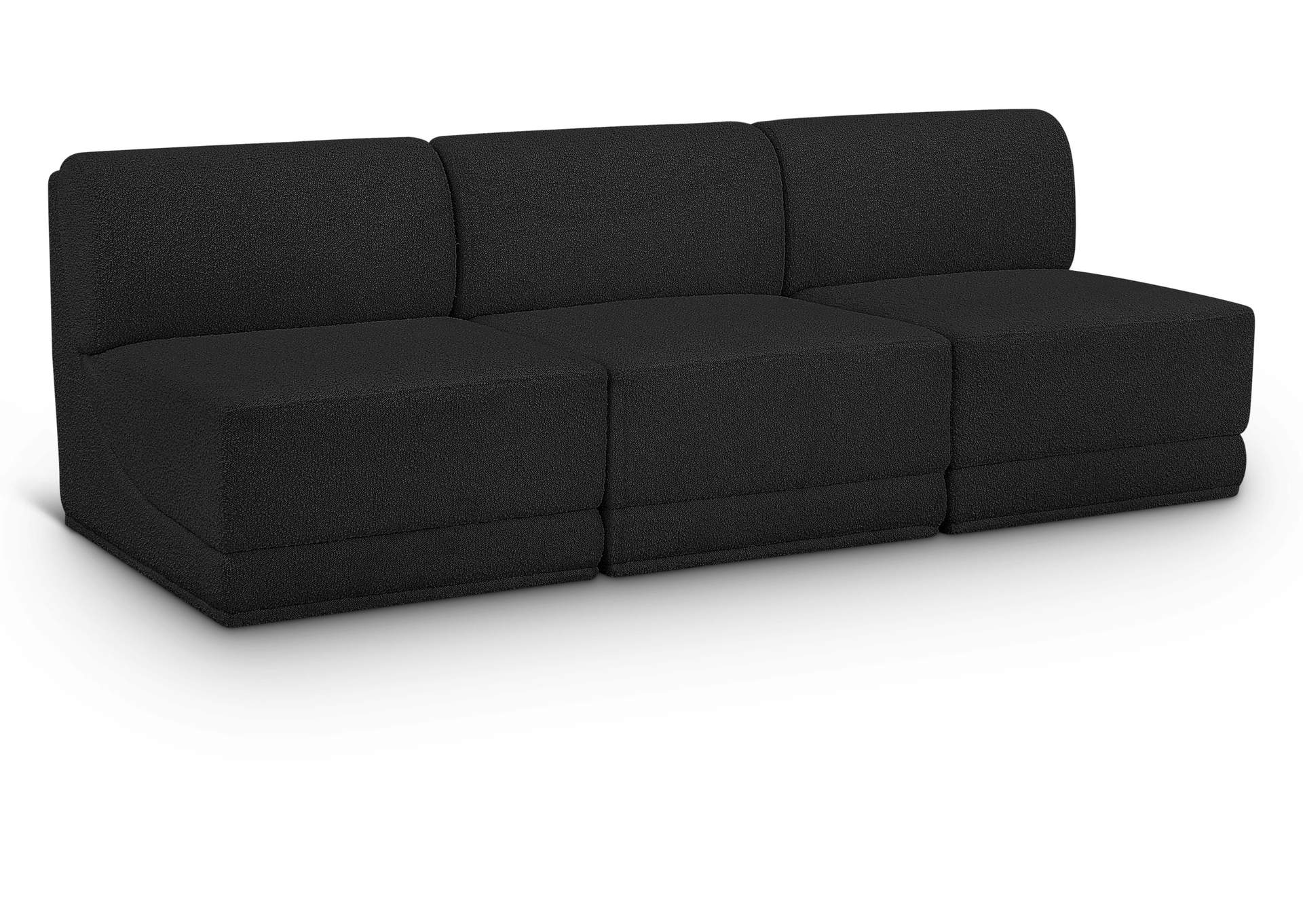 Ollie Black Boucle Fabric Modular Sofa,Meridian Furniture