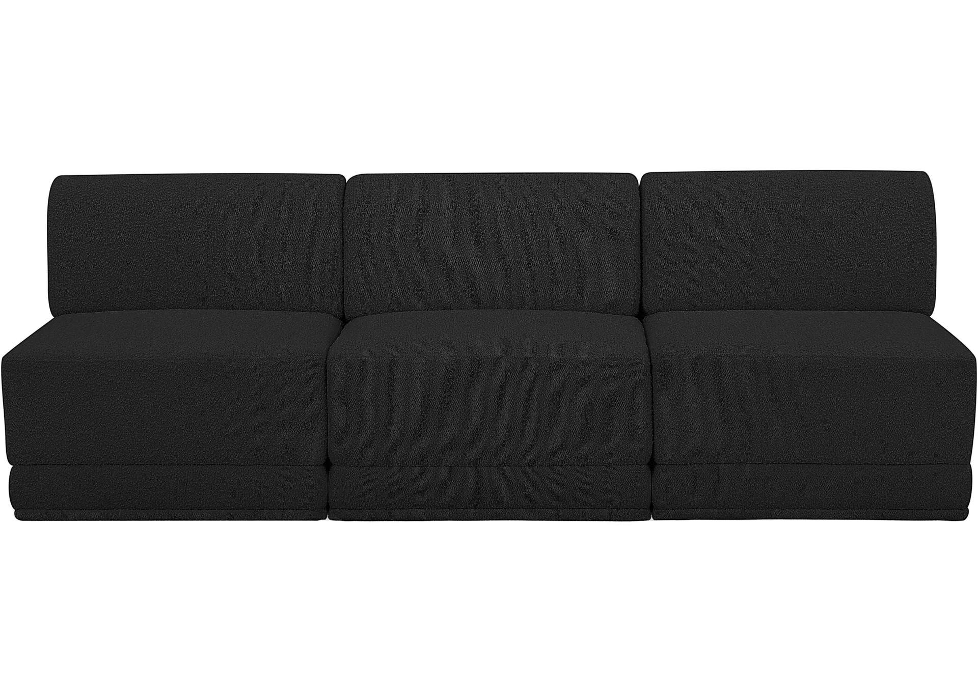 Ollie Black Boucle Fabric Modular Sofa,Meridian Furniture