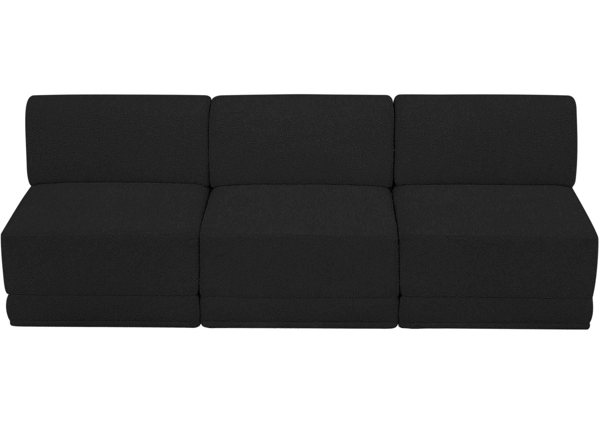 Ollie Black Boucle Fabric Modular Sofa,Meridian Furniture