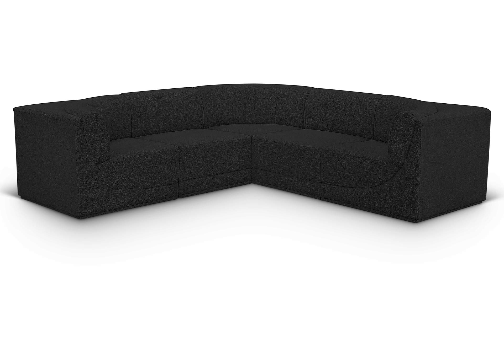 Ollie Black Boucle Fabric Modular Sectional,Meridian Furniture