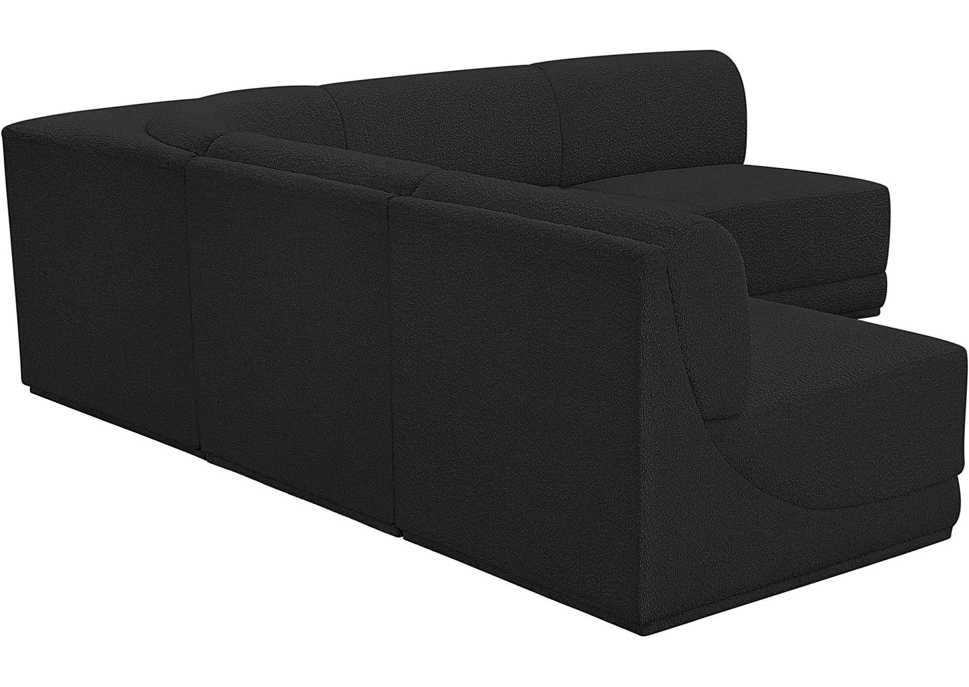 Ollie Black Boucle Fabric Modular Sectional,Meridian Furniture