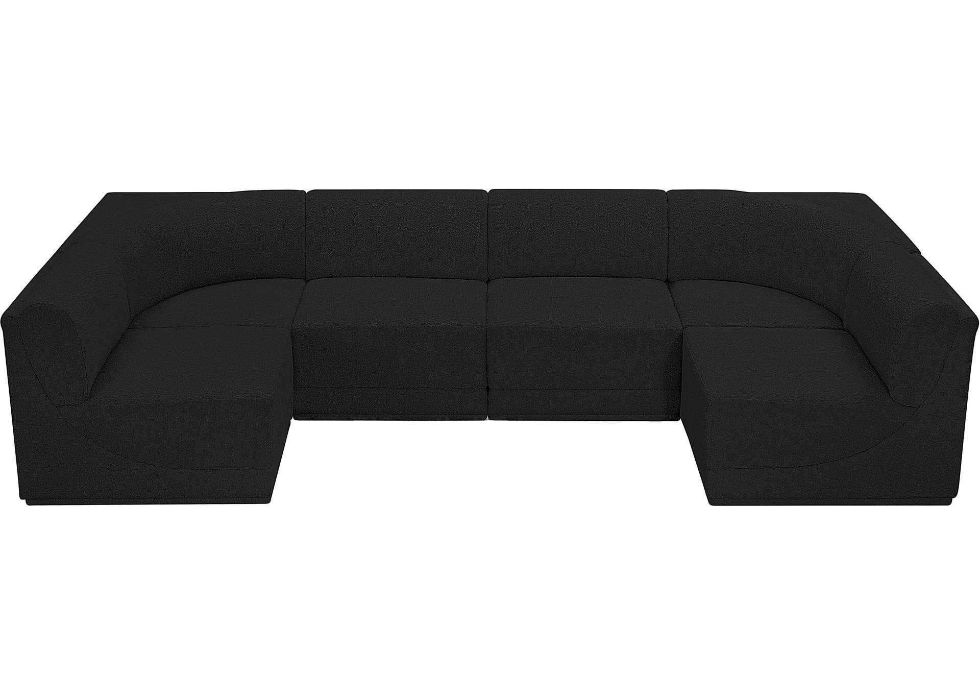 Ollie Black Boucle Fabric Modular Sectional,Meridian Furniture