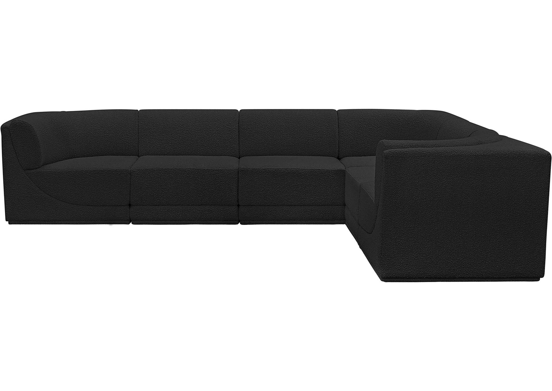 Ollie Black Boucle Fabric Modular Sectional,Meridian Furniture