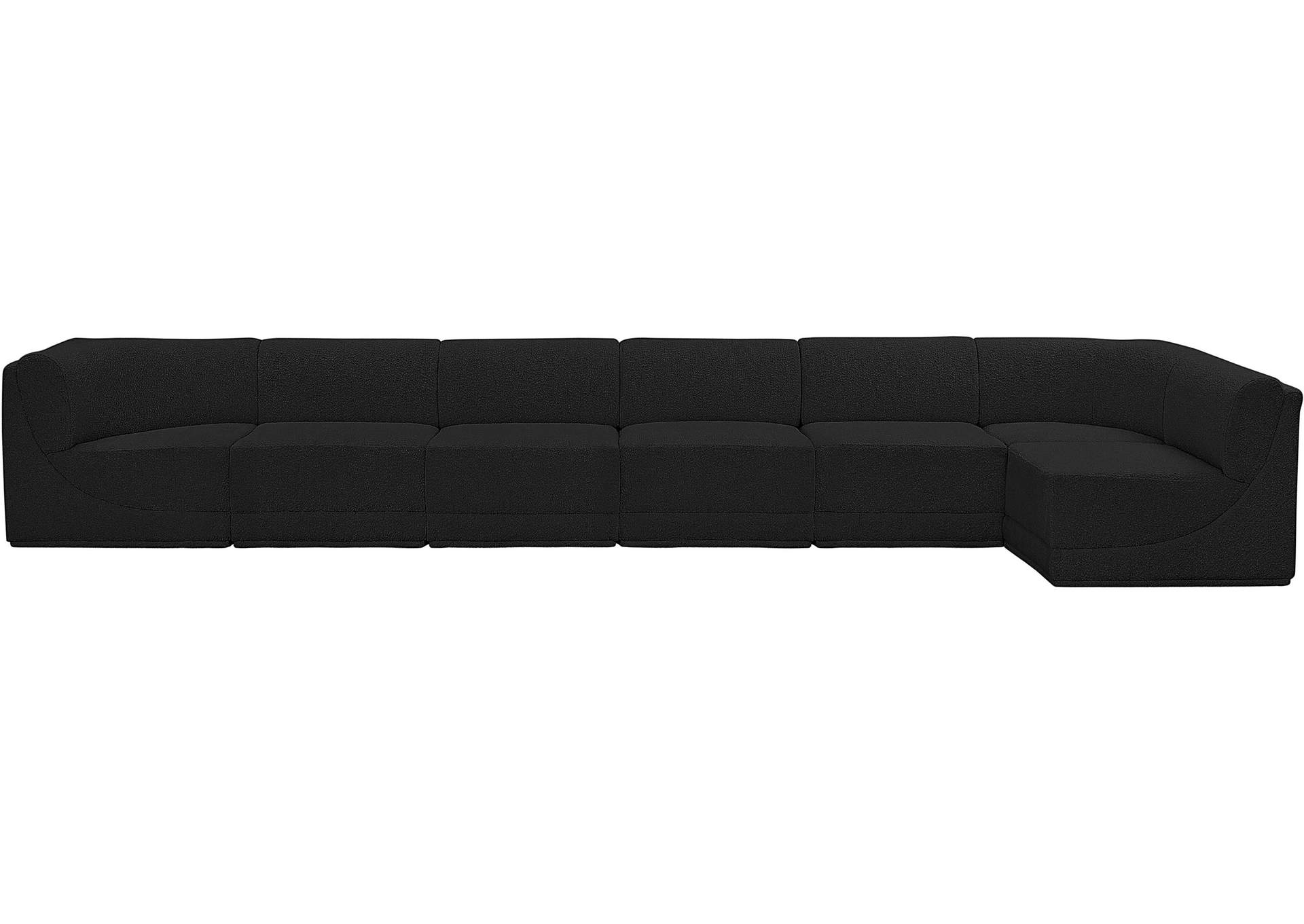 Ollie Black Boucle Fabric Modular Sectional,Meridian Furniture