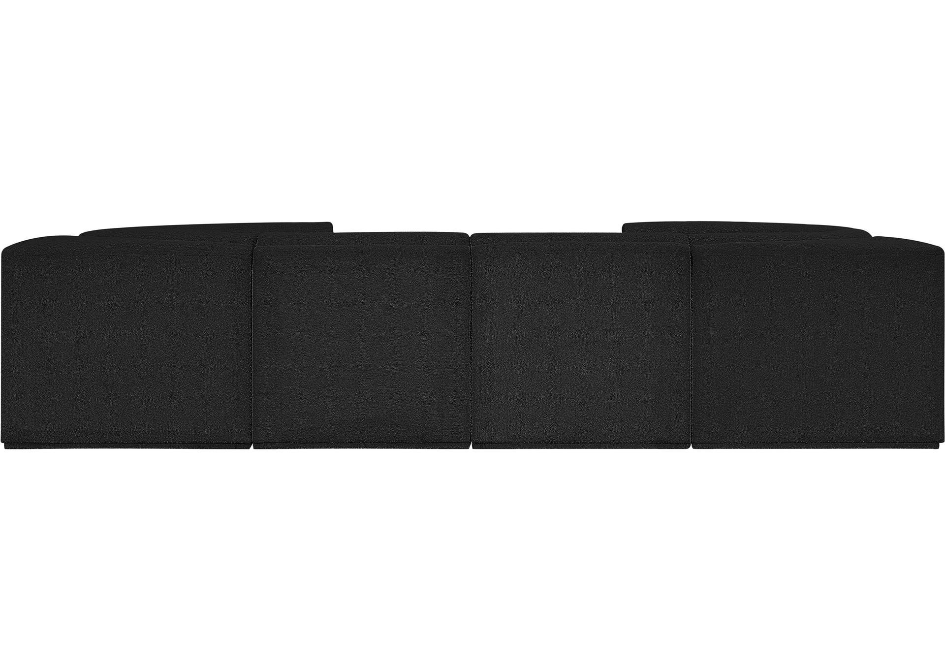 Ollie Black Boucle Fabric Modular Sectional,Meridian Furniture