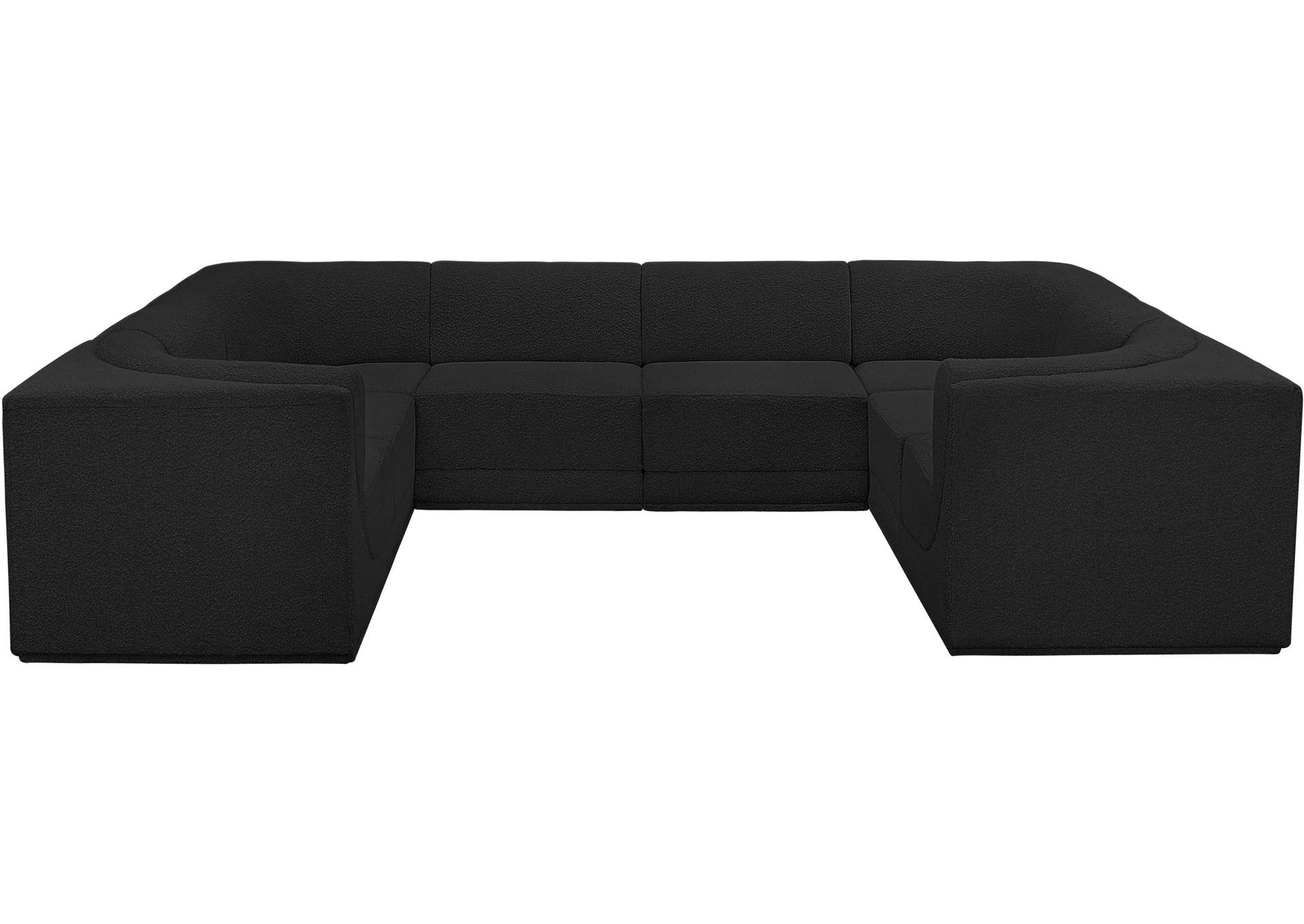 Ollie Black Boucle Fabric Modular Sectional,Meridian Furniture