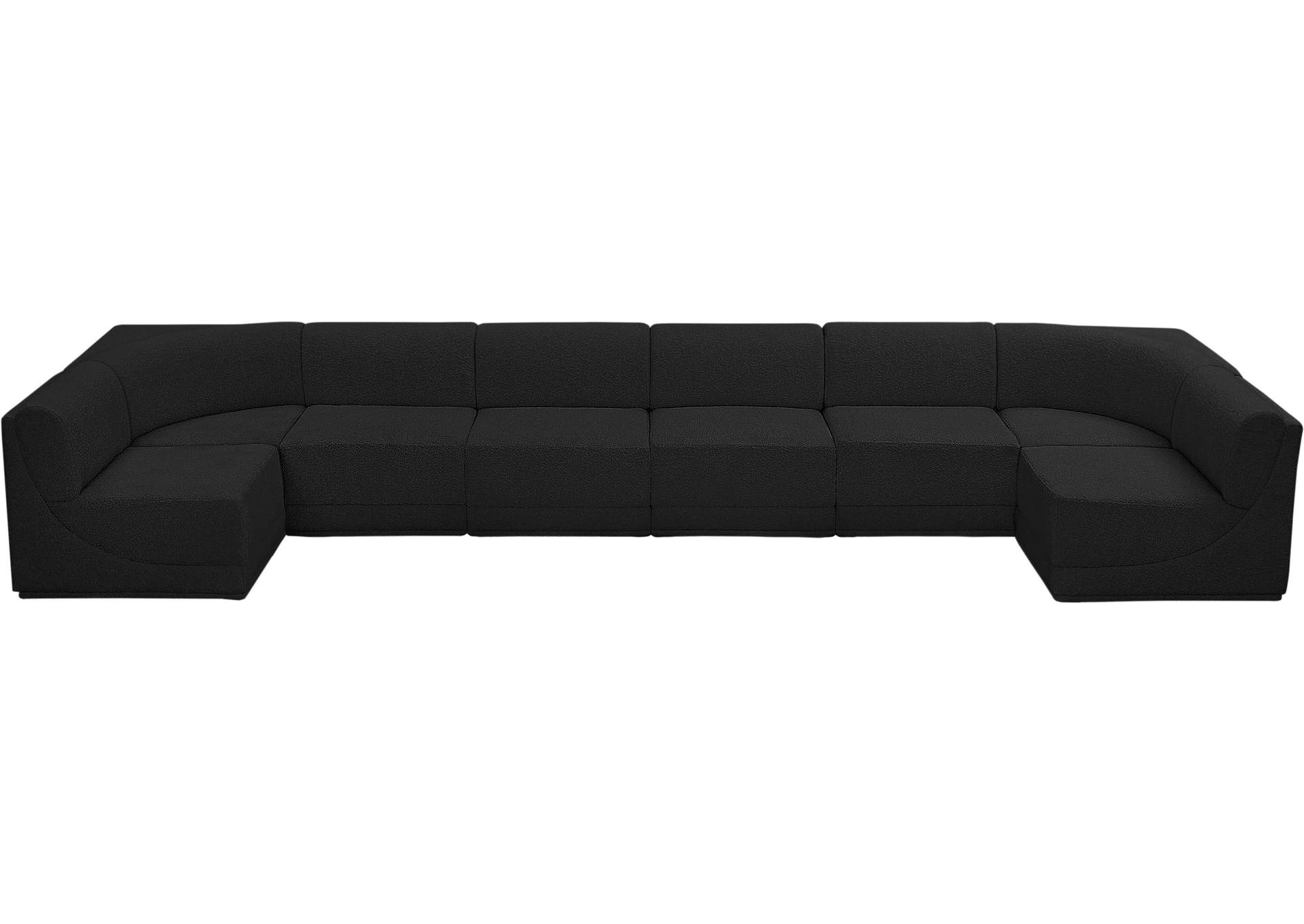 Ollie Black Boucle Fabric Modular Sectional,Meridian Furniture