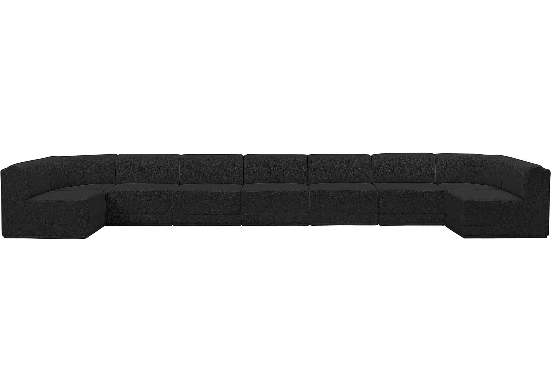 Ollie Black Boucle Fabric Modular Sectional,Meridian Furniture