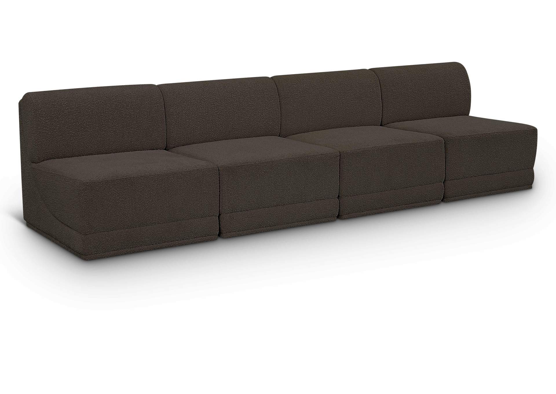 Ollie Brown Boucle Fabric Modular Sofa,Meridian Furniture